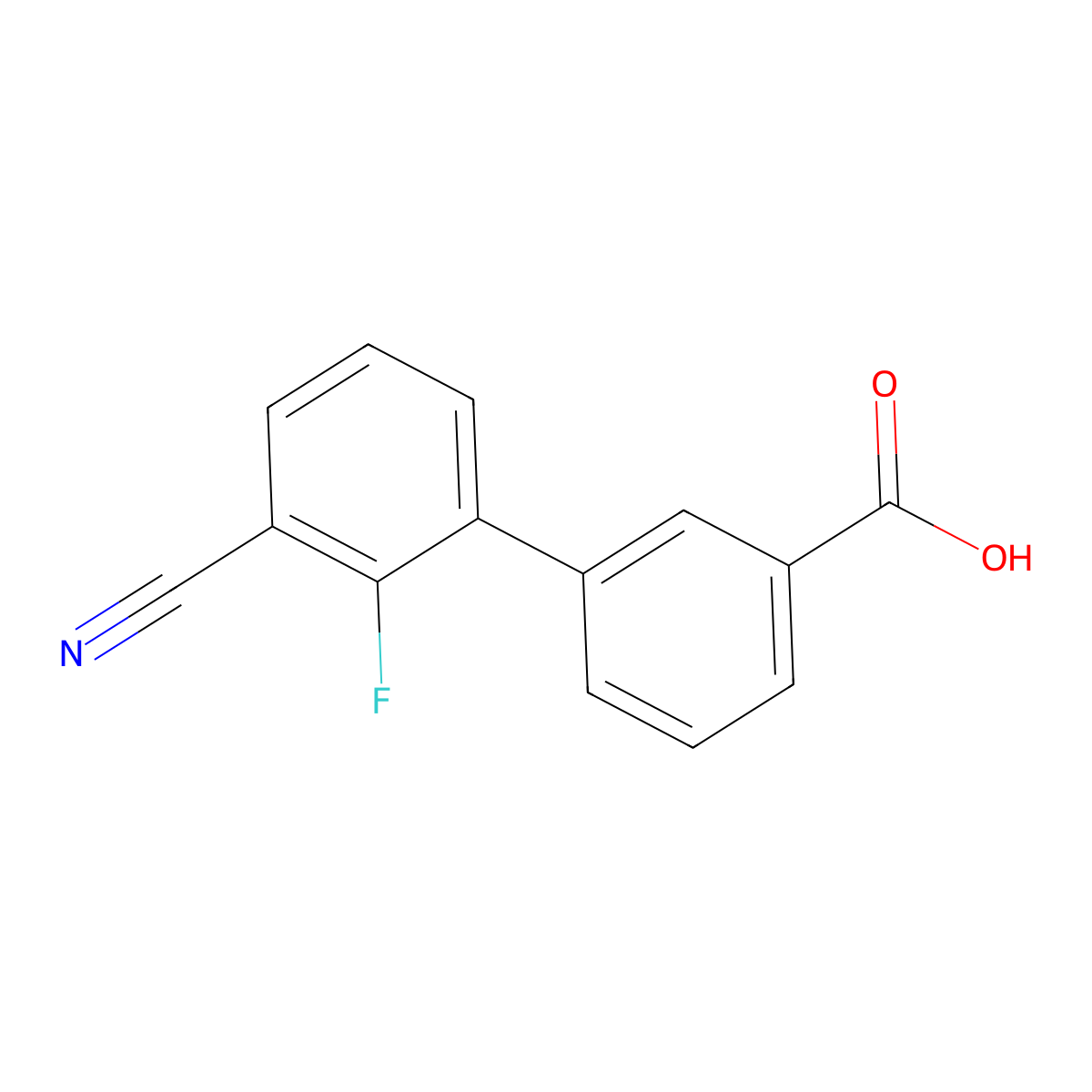 3-(3-Cyano-2-fluorophenyl)benzoic acid molecular structure, CAS 1261915-06-3
