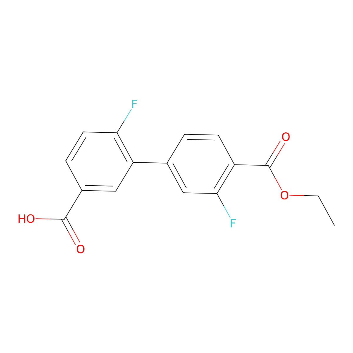 3-[4-(Ethoxycarbonyl)-3-fluorophenyl]-4-fluorobenzoic acid molecular structure, CAS 1261915-08-5