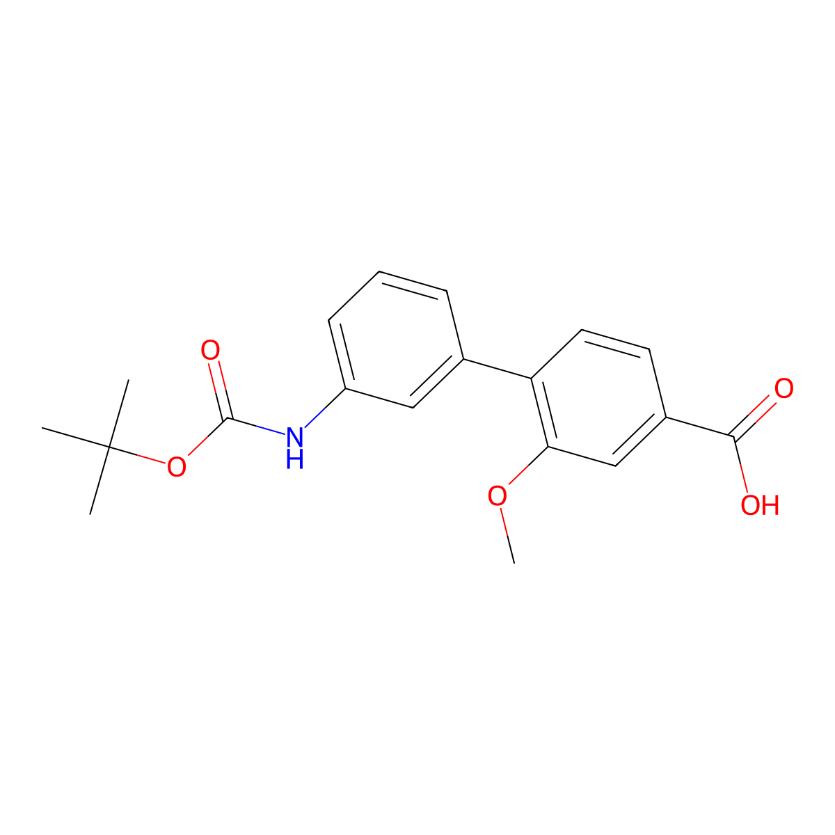 4-(3-BOC-Aminophenyl)-3-methoxybenzoic acid molecular structure, CAS 1261915-11-0