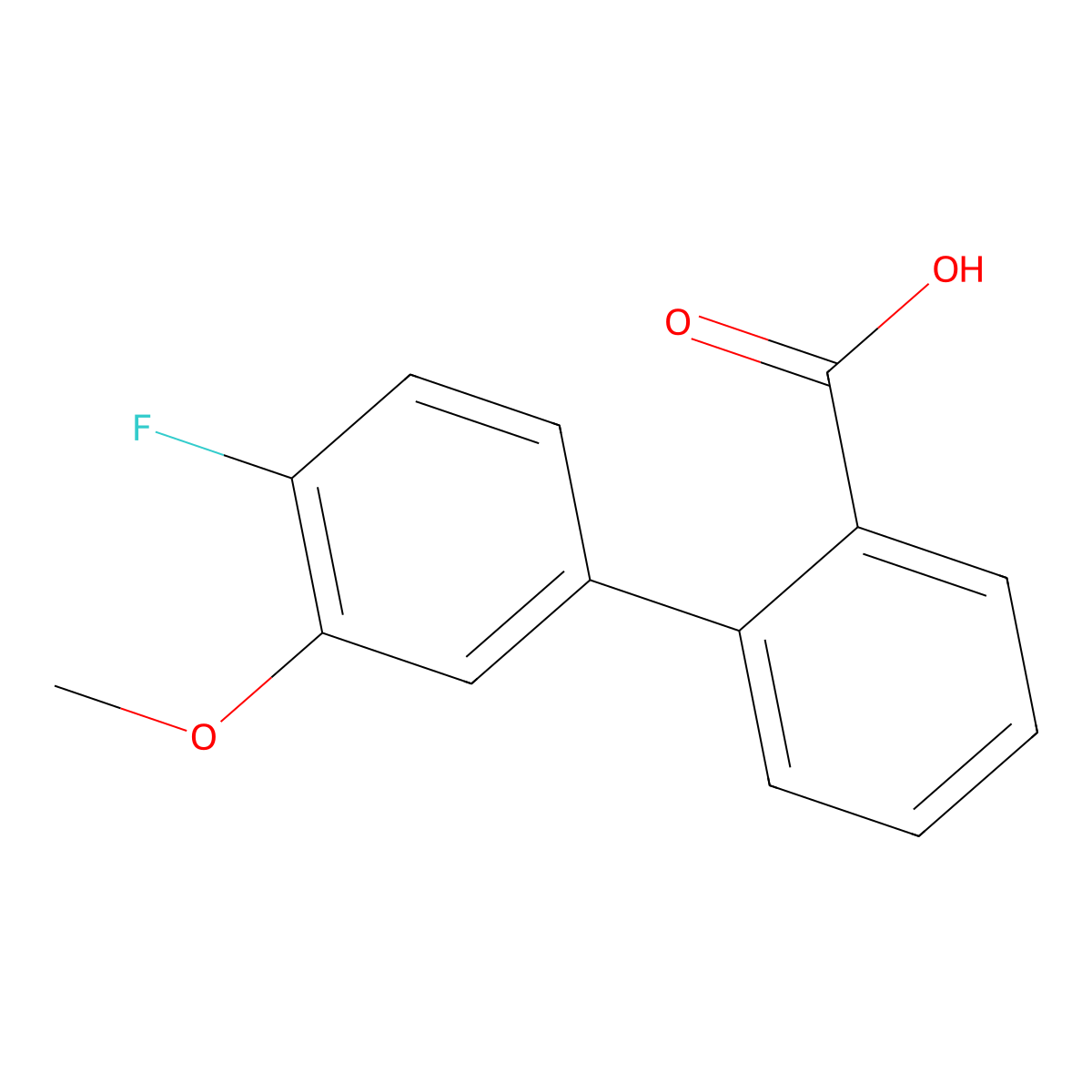 2-(4-Fluoro-3-methoxyphenyl)benzoic acid molecular structure, CAS 1261915-12-1