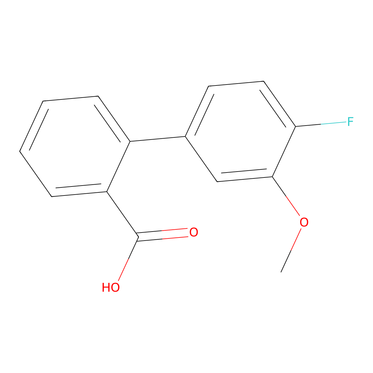 2-(4-Fluoro-3-methoxyphenyl)benzoic acid molecular structure, CAS 1261915-12-1
