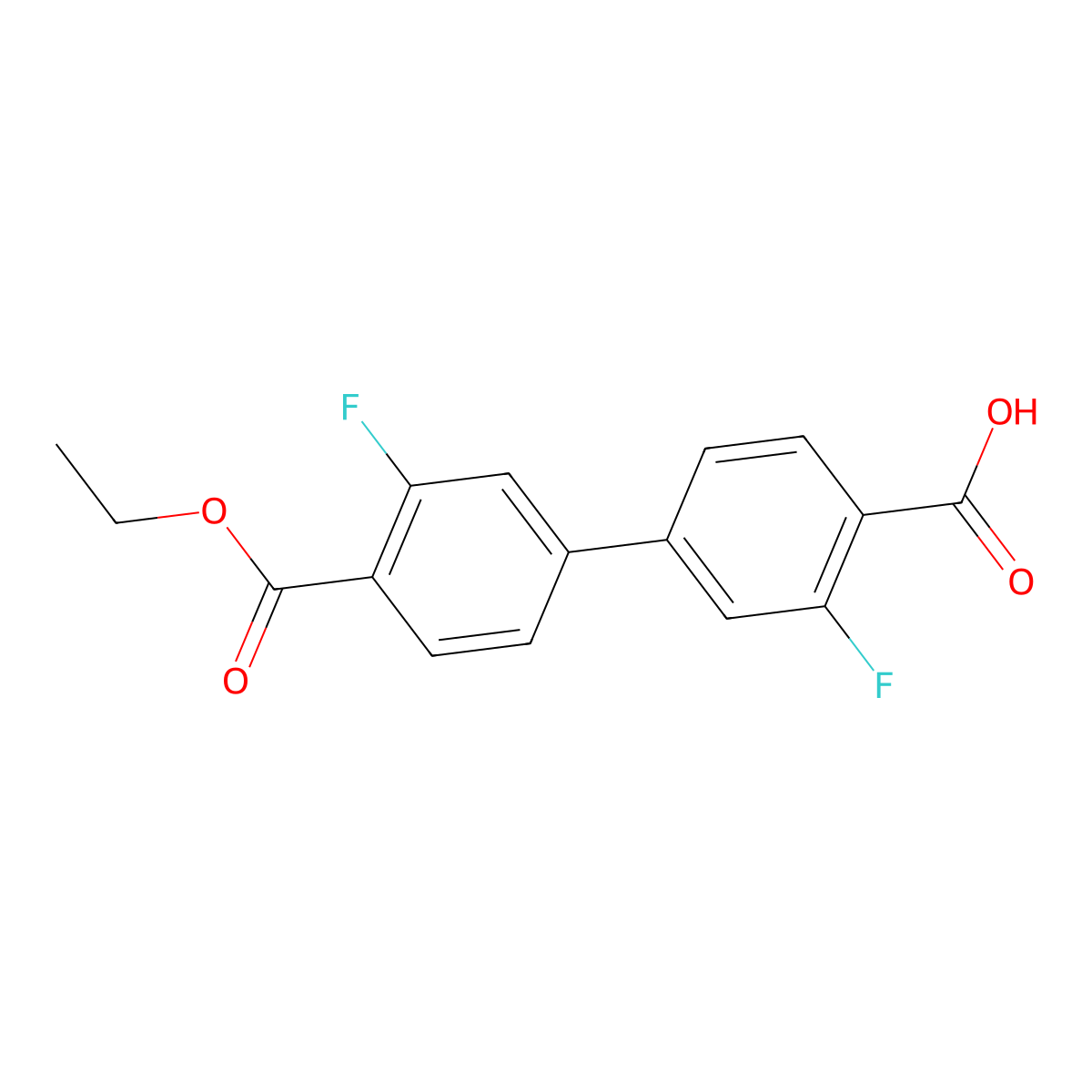4-[4-(Ethoxycarbonyl)-3-fluorophenyl]-2-fluorobenzoic acid molecular structure, CAS 1261915-13-2