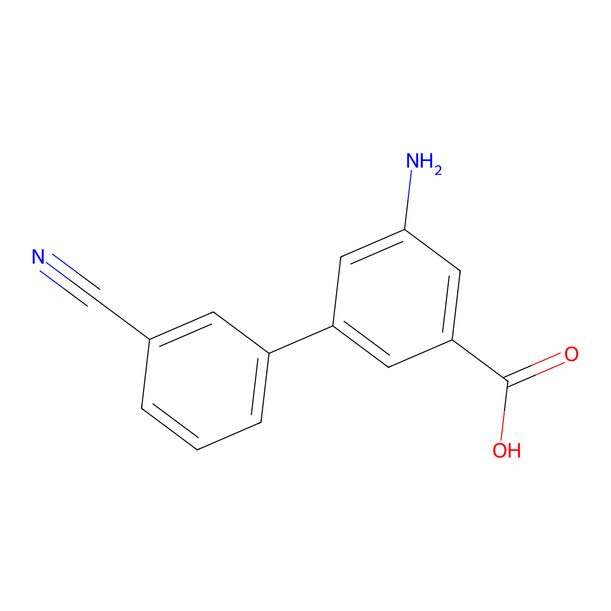 3-Amino-5-(3-cyanophenyl)benzoic acid molecular structure, CAS 1261915-20-1
