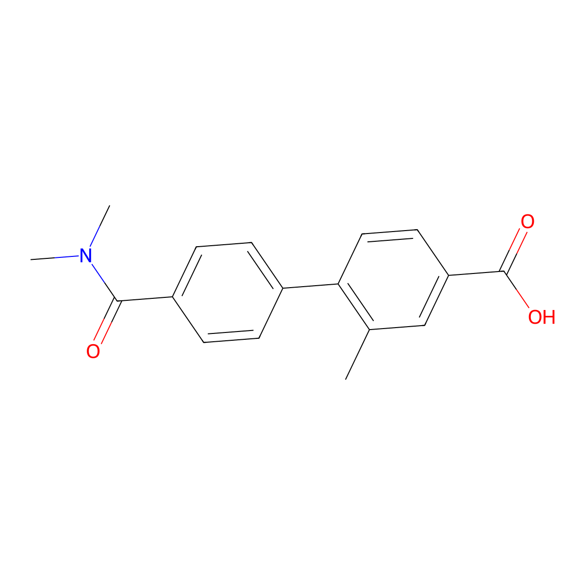 4-[4-(N,N-Dimethylaminocarbonyl)phenyl]-3-methylbenzoic acid molecular structure, CAS 1261915-37-0