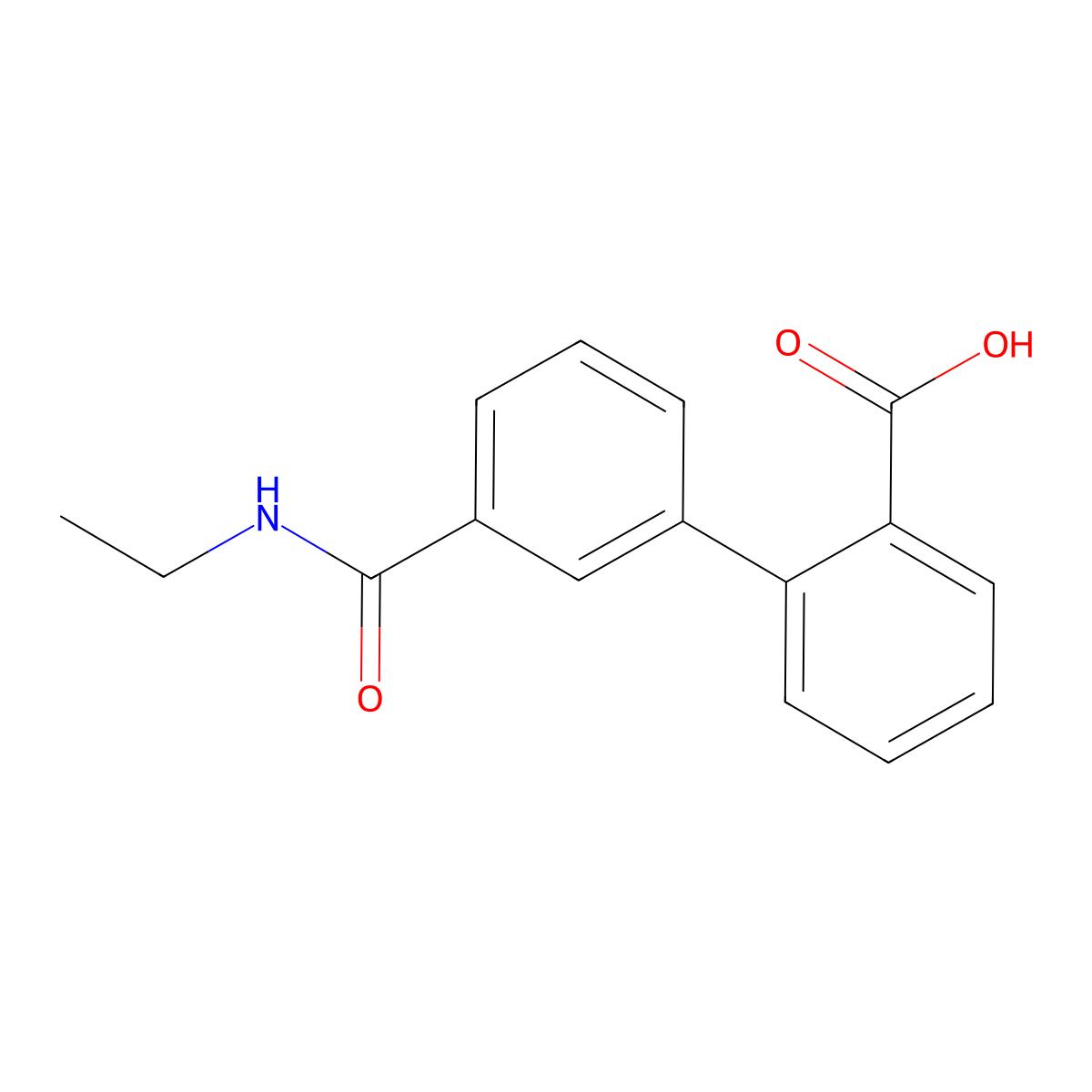 2-[3-(N-Ethylaminocarbonyl)phenyl]benzoic acid molecular structure, CAS 1261915-41-6