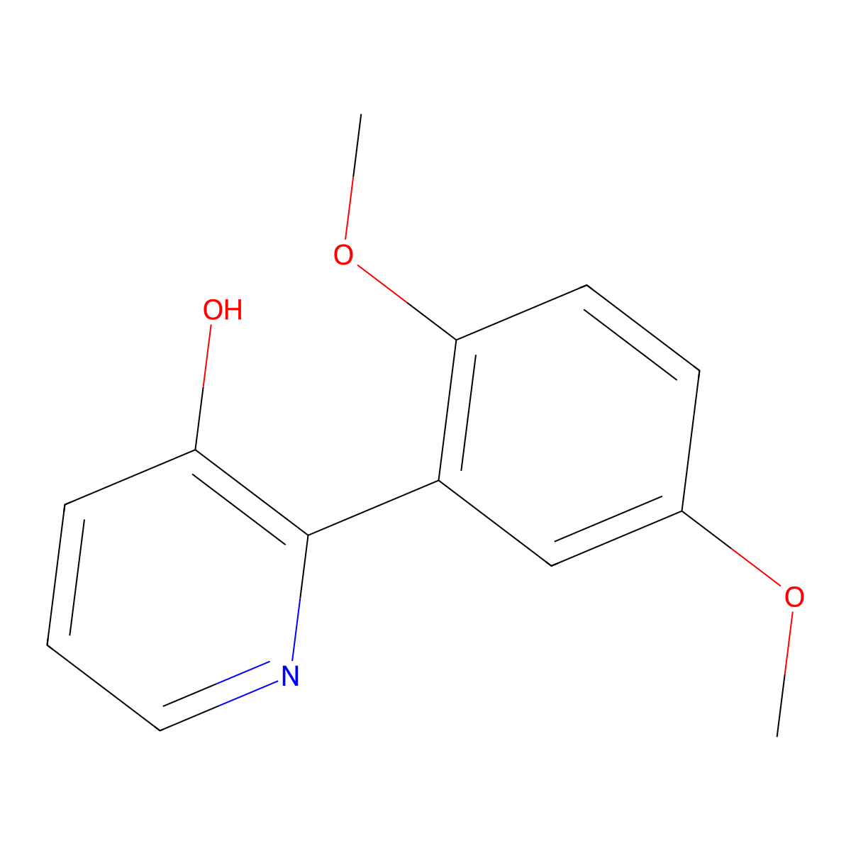 2-(2,5-Dimethoxyphenyl)pyridin-3-ol molecular structure, CAS 1261915-43-8