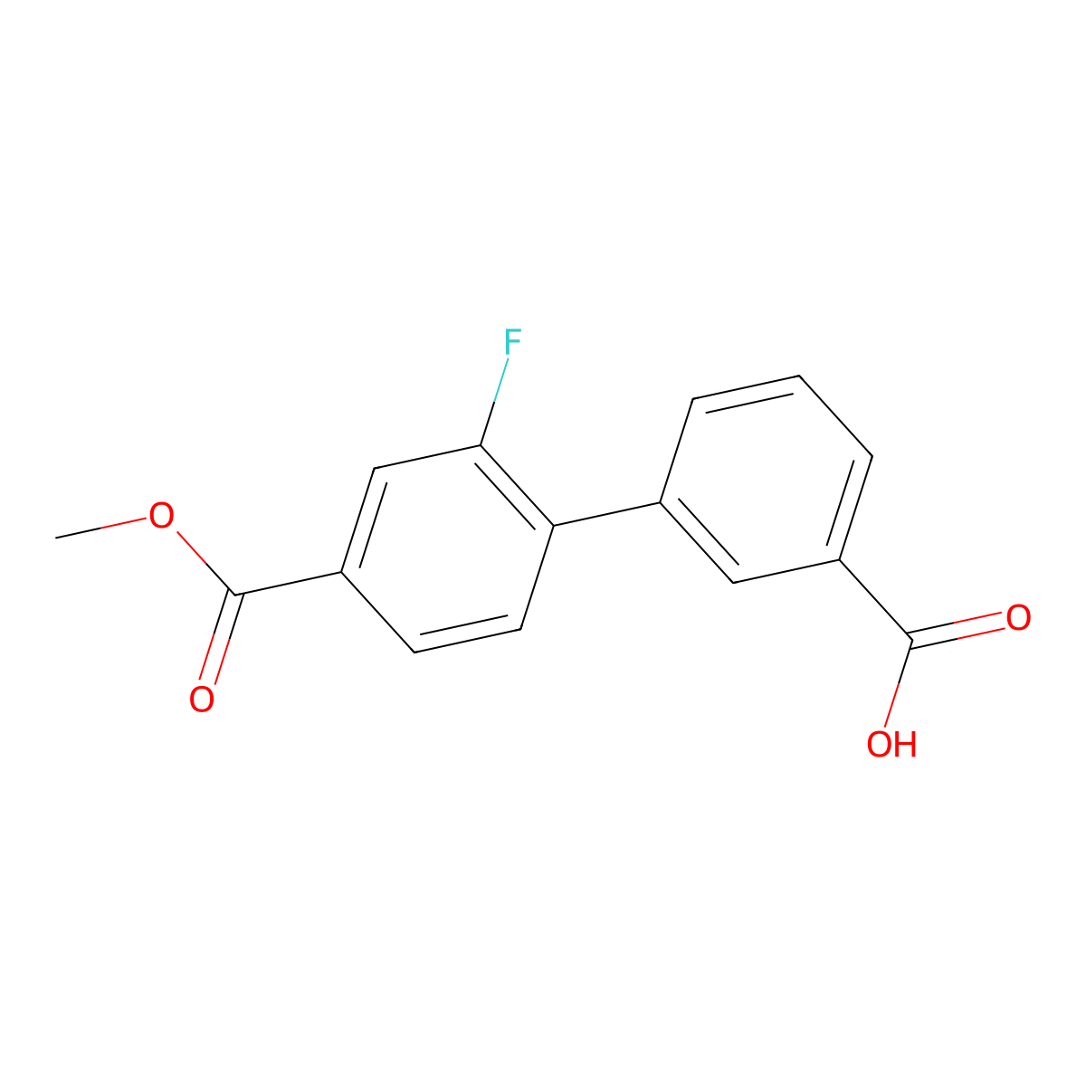 3-(2-Fluoro-4-methoxycarbonylphenyl)benzoic acid molecular structure, CAS 1261915-45-0