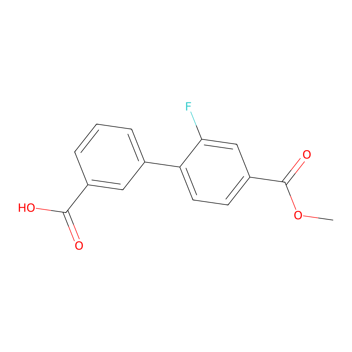 3-(2-Fluoro-4-methoxycarbonylphenyl)benzoic acid molecular structure, CAS 1261915-45-0