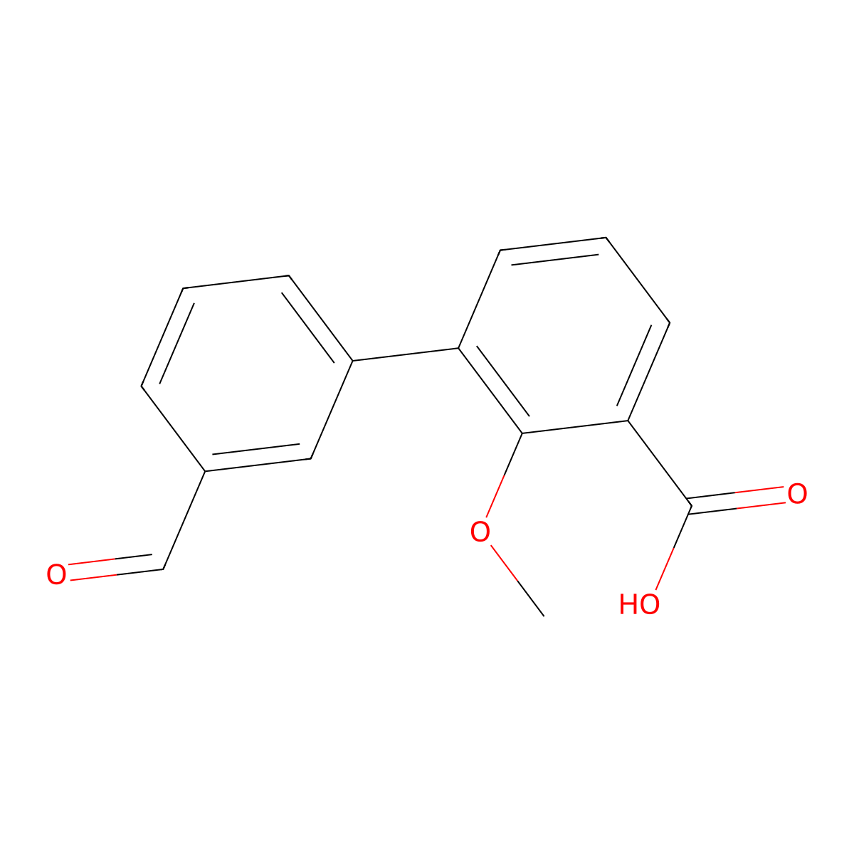 3-(3-Formylphenyl)-2-methoxybenzoic acid molecular structure, CAS 1261915-46-1