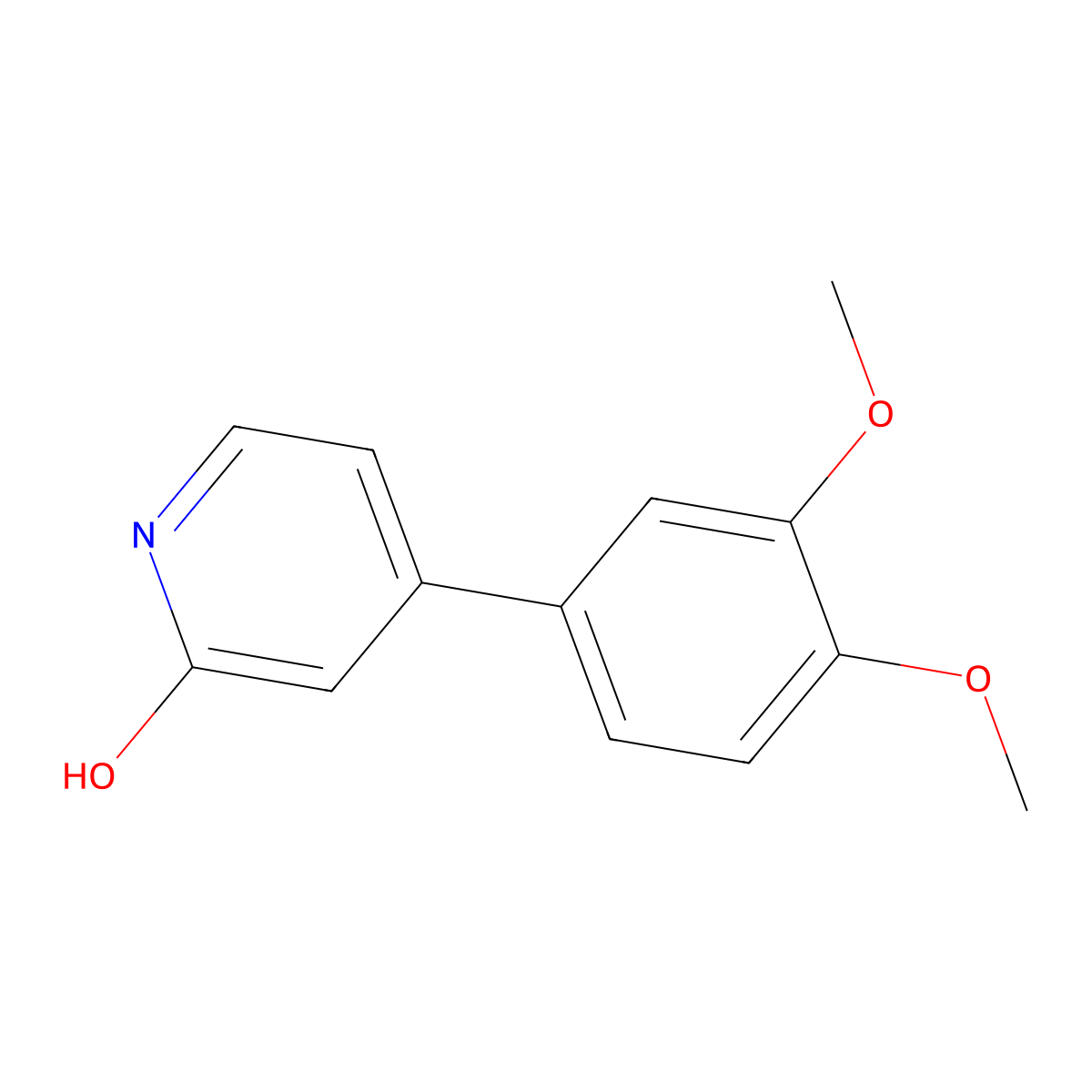 4-(3,4-Dimethoxyphenyl)-2-hydroxypyridine molecular structure, CAS 1261915-48-3