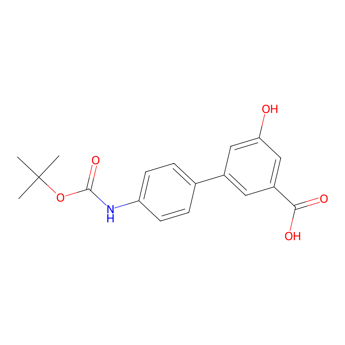 3-(4-BOC-Aminophenyl)-5-hydroxybenzoic acid molecular structure, CAS 1261915-53-0