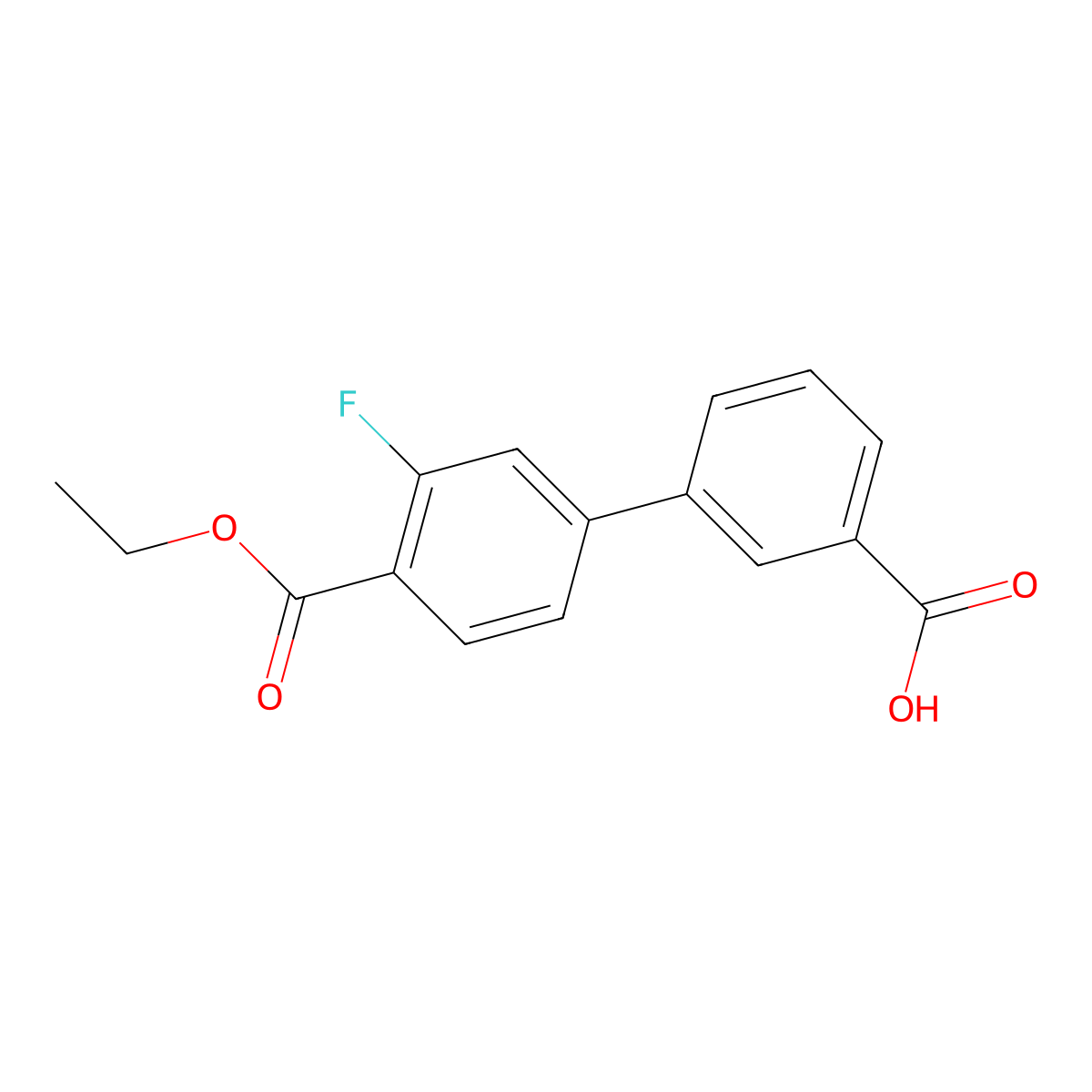 3-[4-(Ethoxycarbonyl)-3-fluorophenyl]benzoic acid molecular structure, CAS 1261915-63-2