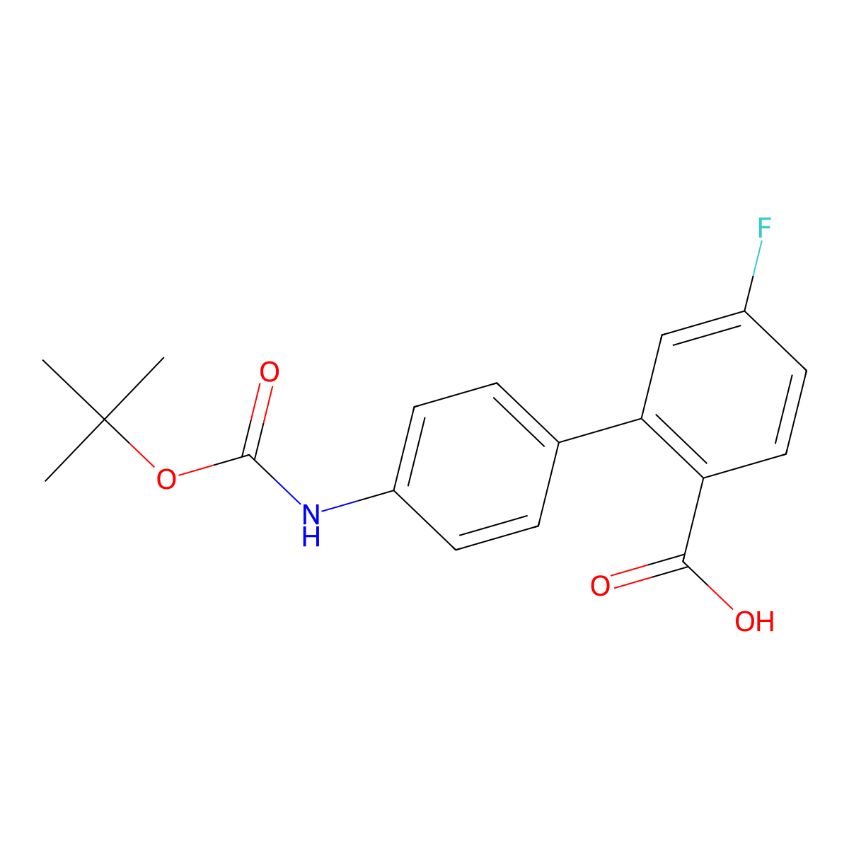 2-(4-BOC-Aminophenyl)-4-fluorobenzoic acid molecular structure, CAS 1261915-65-4