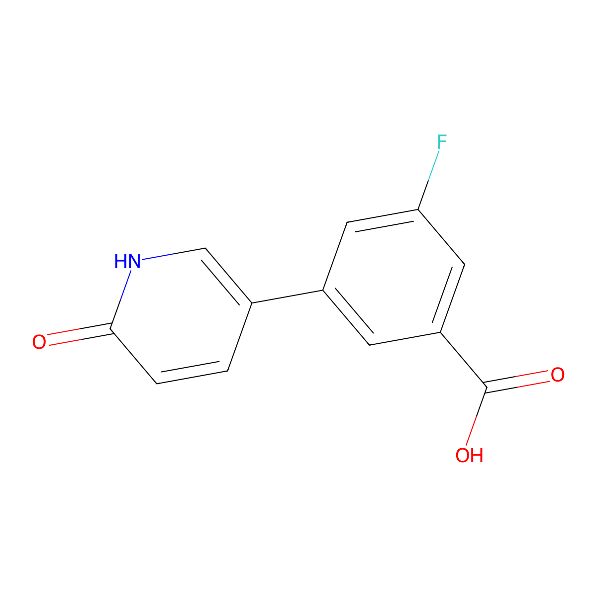 5-(3-Carboxy-5-fluorophenyl)-2-hydroxypyridine molecular structure, CAS 1261915-68-7