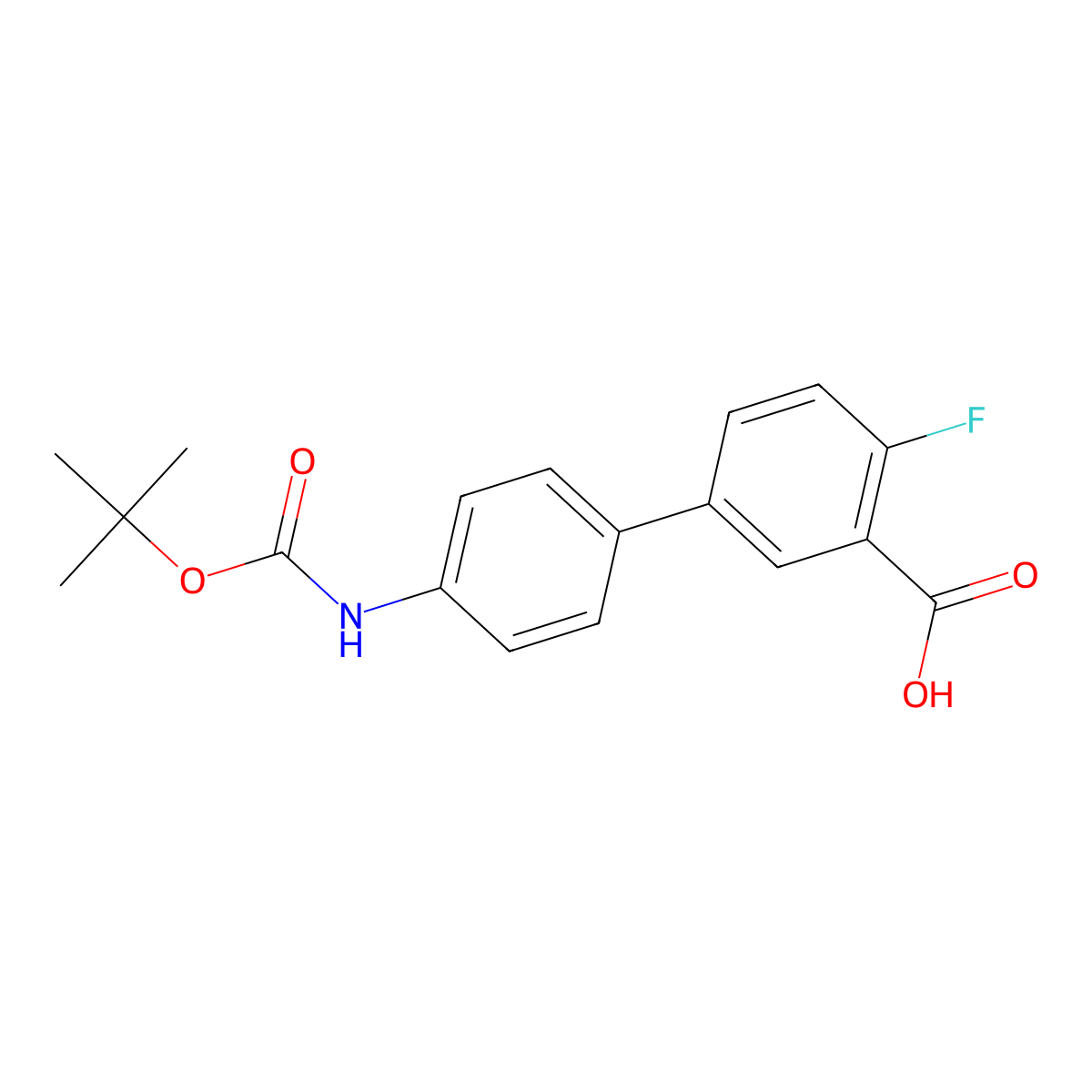 5-(4-BOC-Aminophenyl)-2-fluorobenzoic acid molecular structure, CAS 1261915-73-4