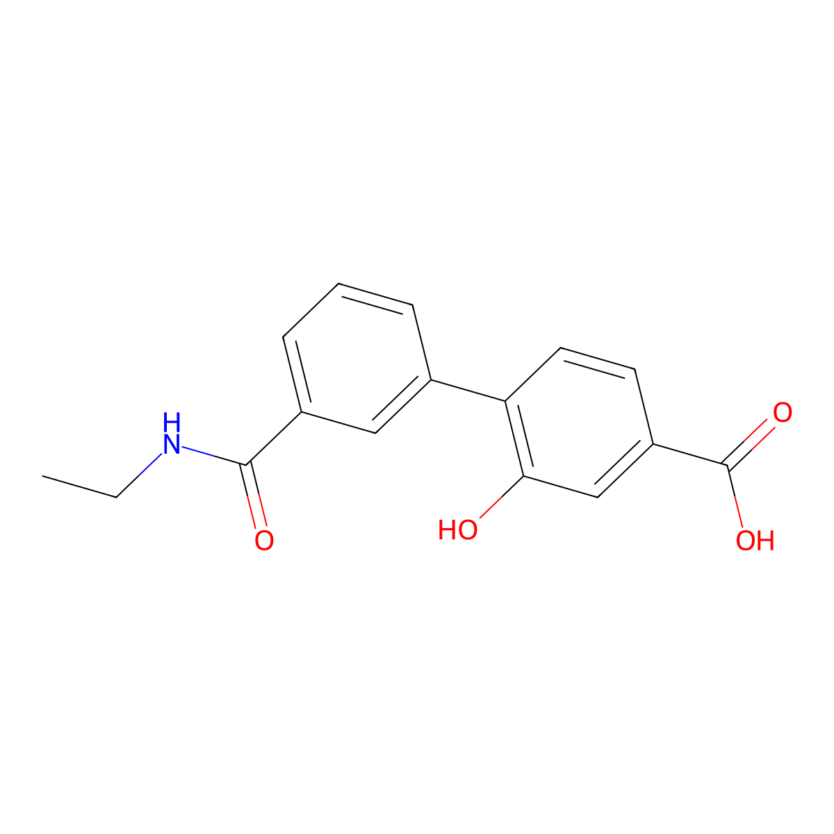 4-[3-(N-Ethylaminocarbonyl)phenyl]-3-hydroxybenzoic acid molecular structure, CAS 1261915-81-4