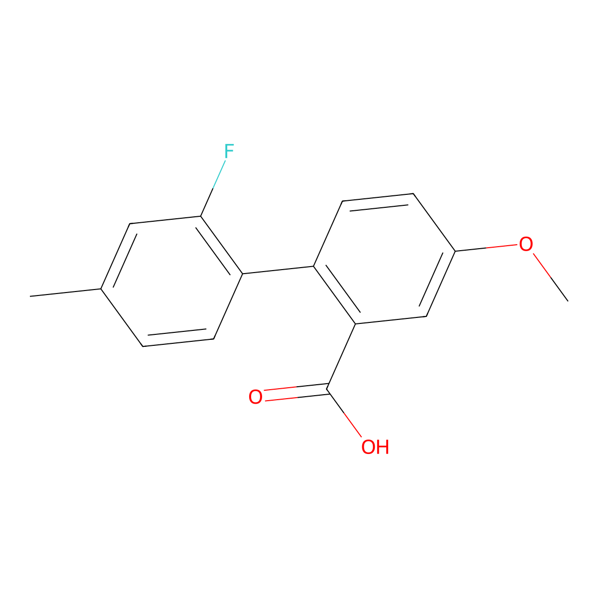 2-(2-Fluoro-4-methylphenyl)-5-methoxybenzoic acid molecular structure, CAS 1261915-82-5