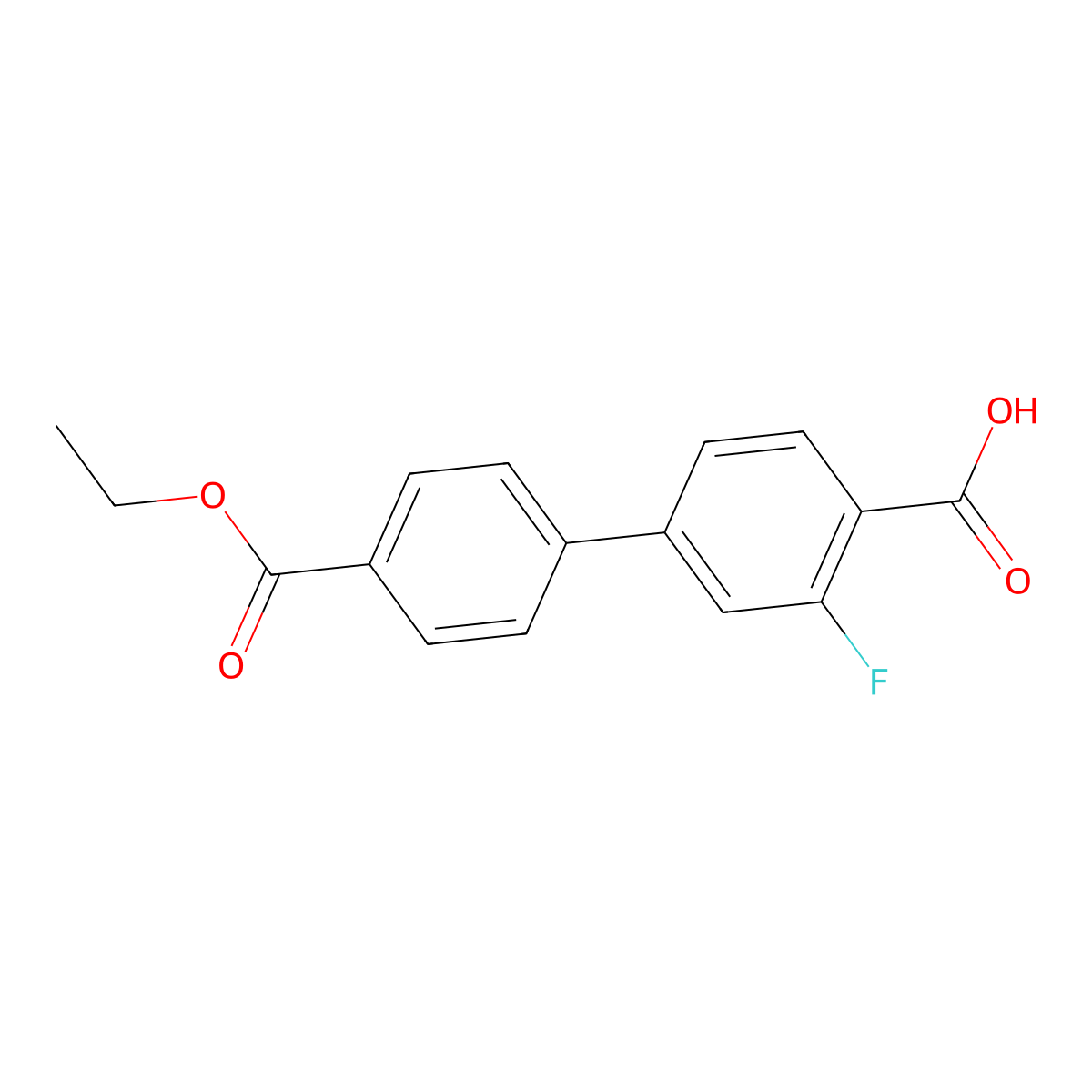 4-(4-Ethoxycarbonylphenyl)-2-fluorobenzoic acid molecular structure, CAS 1261915-99-4