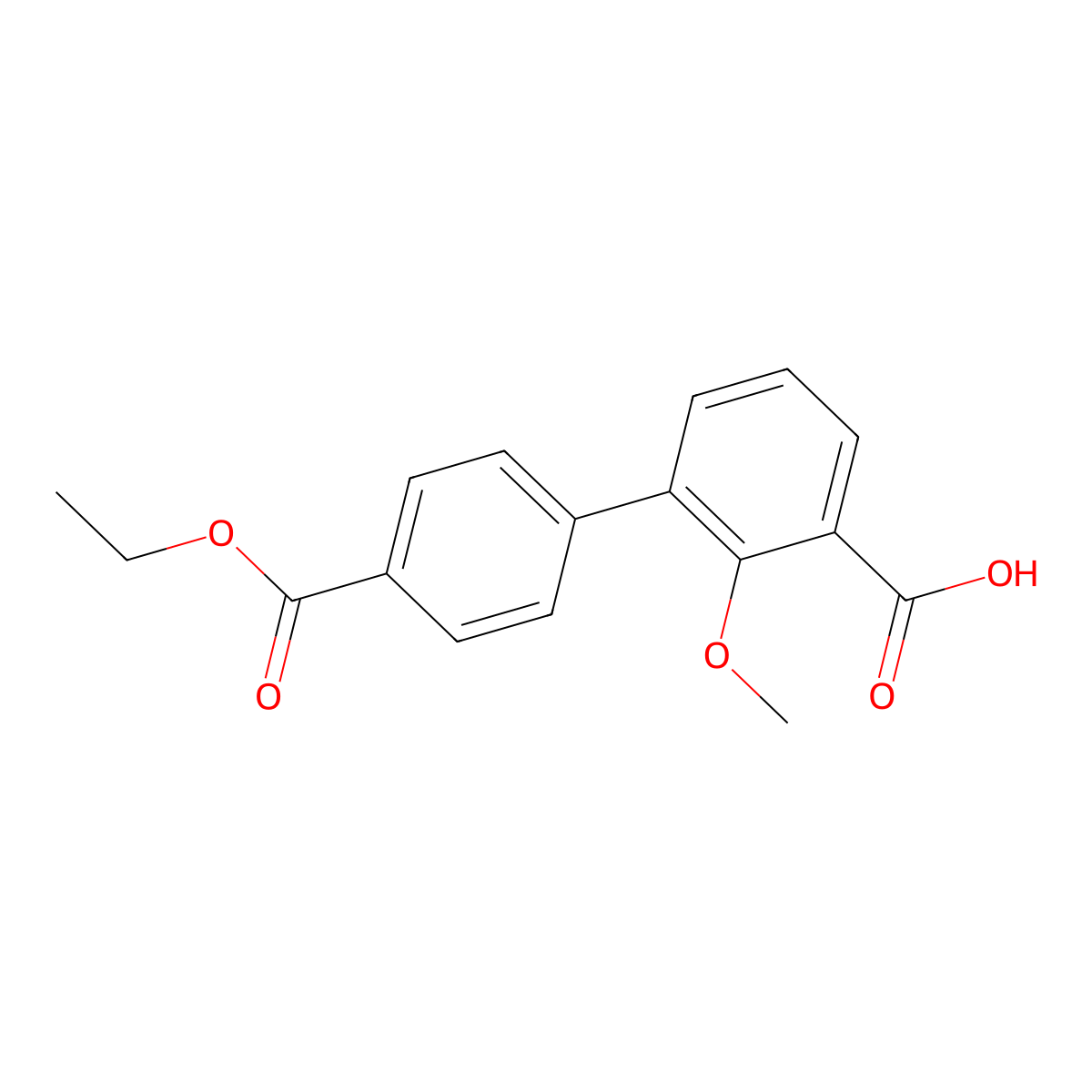 3-(4-Ethoxycarbonylphenyl)-2-methoxybenzoic acid molecular structure, CAS 1261916-05-5