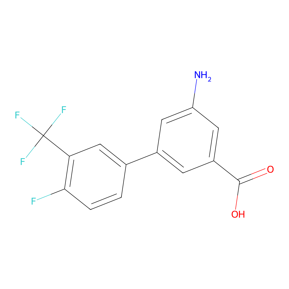 3-Amino-5-(4-fluoro-3-trifluoromethylphenyl)benzoic acid molecular structure, CAS 1261916-19-1