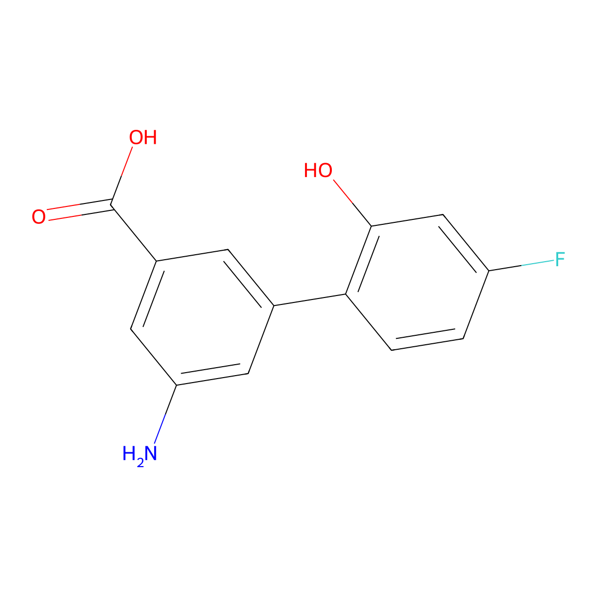 3-Amino-5-(4-fluoro-2-hydroxyphenyl)benzoic acid molecular structure, CAS 1261916-24-8