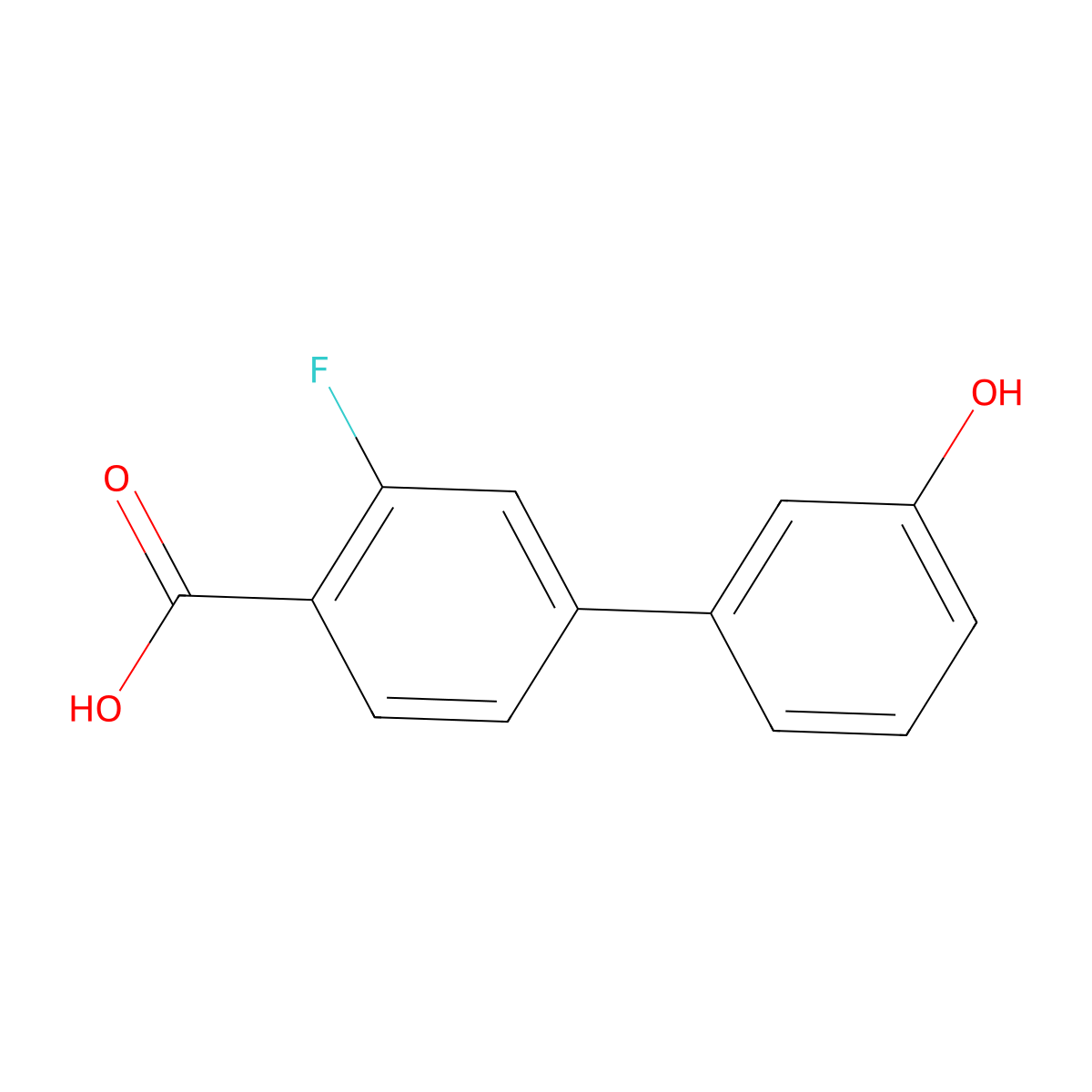 3-(4-Carboxy-3-fluorophenyl)phenol molecular structure, CAS 1261916-37-3