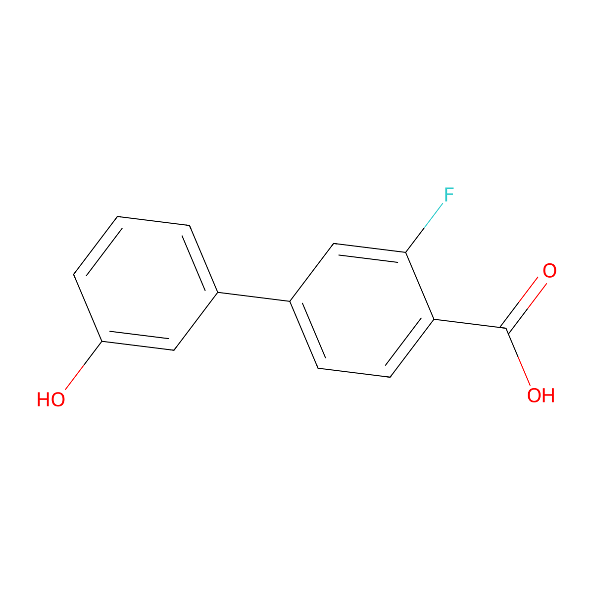3-(4-Carboxy-3-fluorophenyl)phenol molecular structure, CAS 1261916-37-3