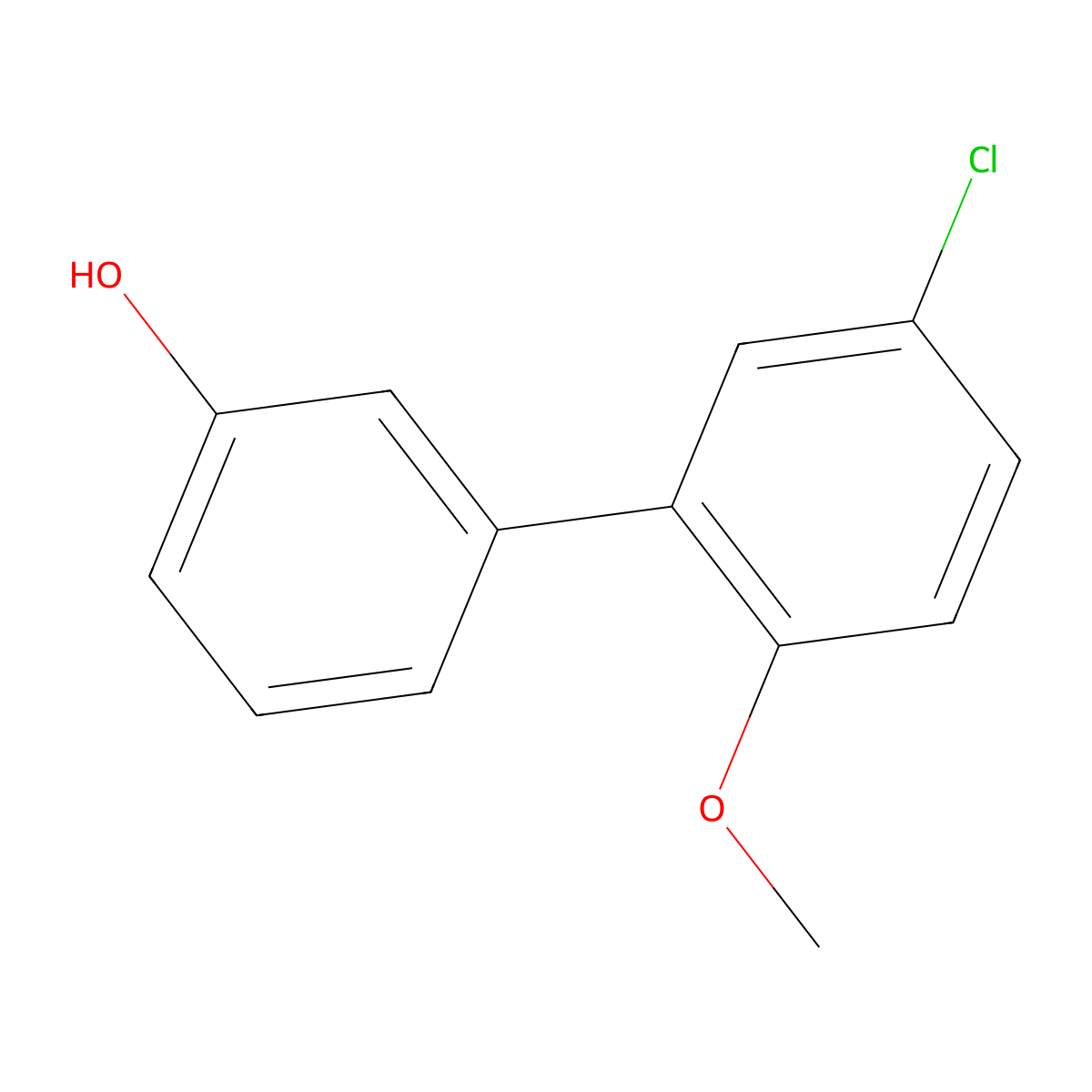 3-(5-Chloro-2-methoxyphenyl)phenol molecular structure, CAS 1261916-40-8