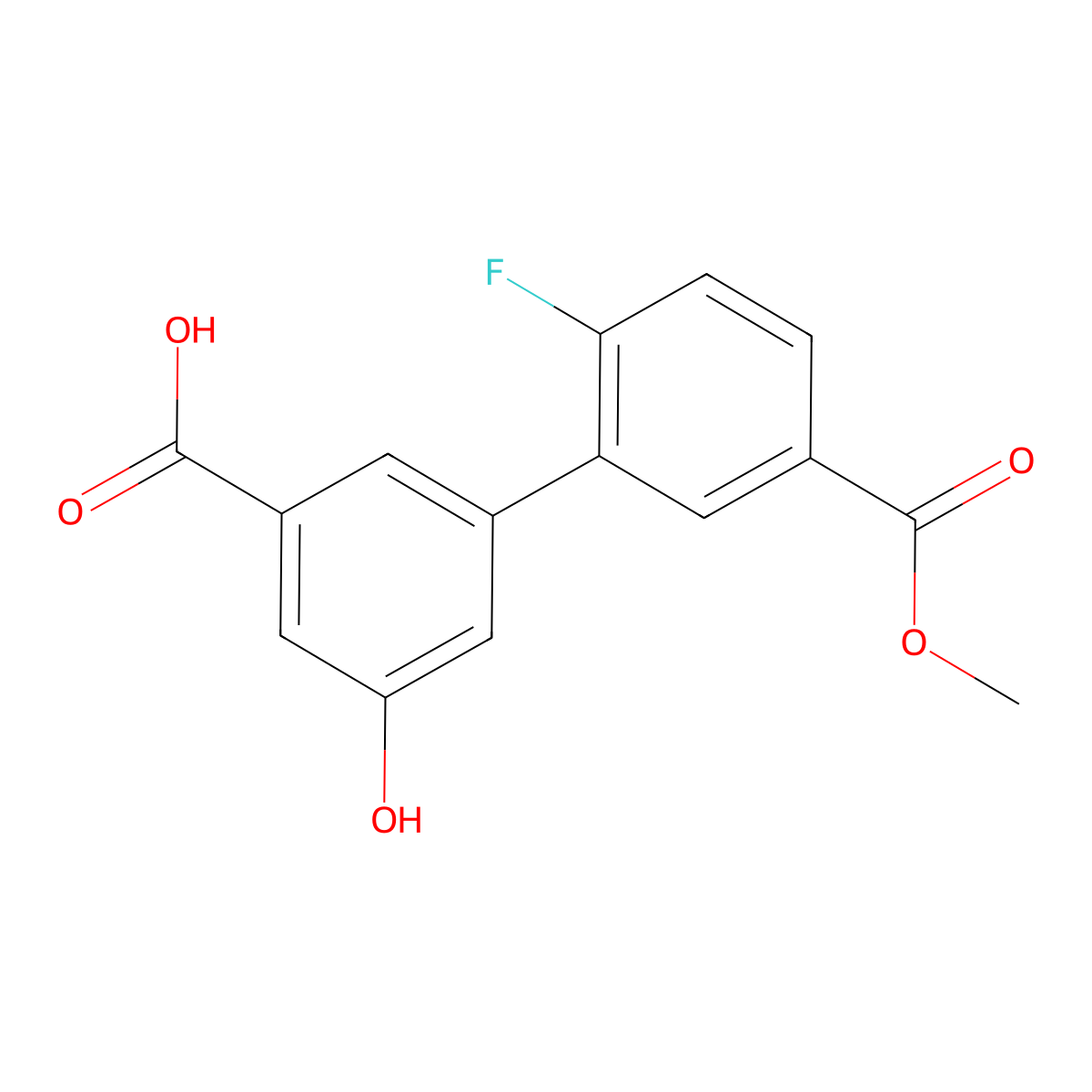 3-(2-Fluoro-5-methoxycarbonylphenyl)-5-hydroxybenzoic acid molecular structure, CAS 1261916-47-5