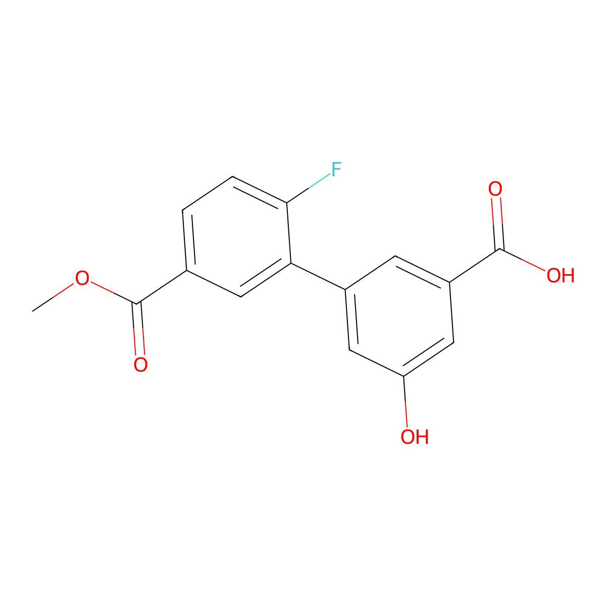 3-(2-Fluoro-5-methoxycarbonylphenyl)-5-hydroxybenzoic acid molecular structure, CAS 1261916-47-5