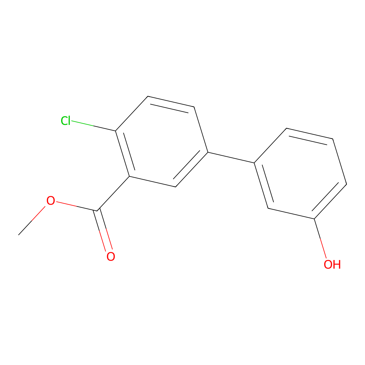 3-(4-Chloro-3-methoxycarbonylphenyl)phenol molecular structure, CAS 1261916-51-1