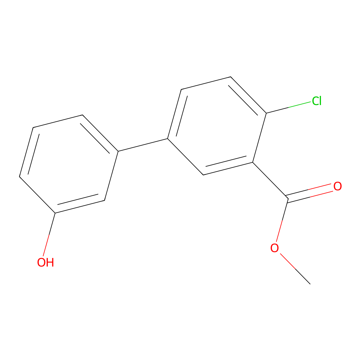 3-(4-Chloro-3-methoxycarbonylphenyl)phenol molecular structure, CAS 1261916-51-1