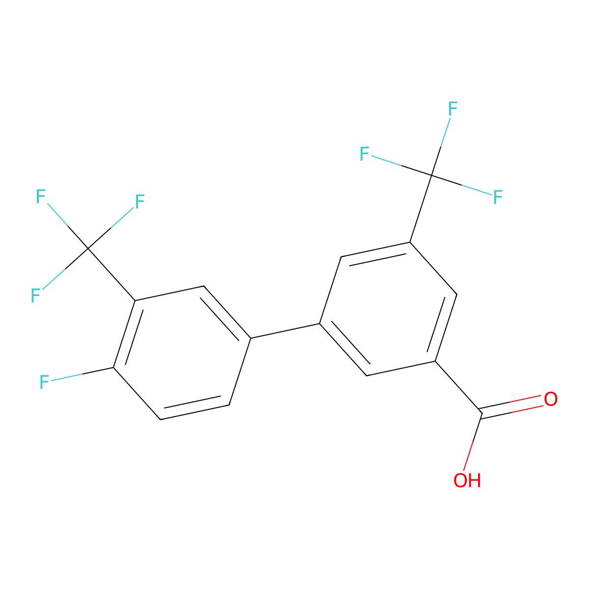 3-(4-Fluoro-3-trifluoromethylphenyl)-5-trifluoromethylbenzoic acid molecular structure, CAS 1261916-58-8