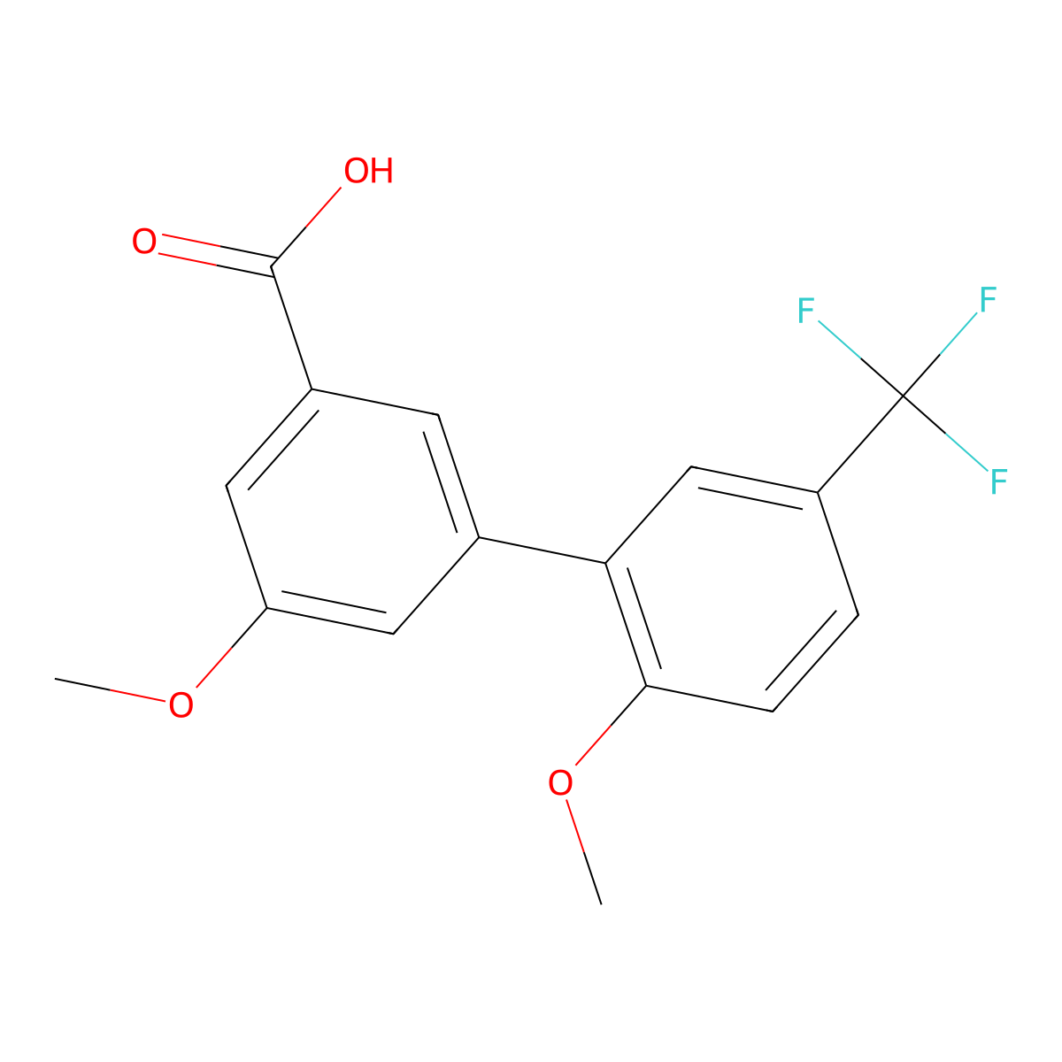 3-(2-Methoxy-5-trifluoromethylphenyl)-5-methoxybenzoic acid molecular structure, CAS 1261916-70-4