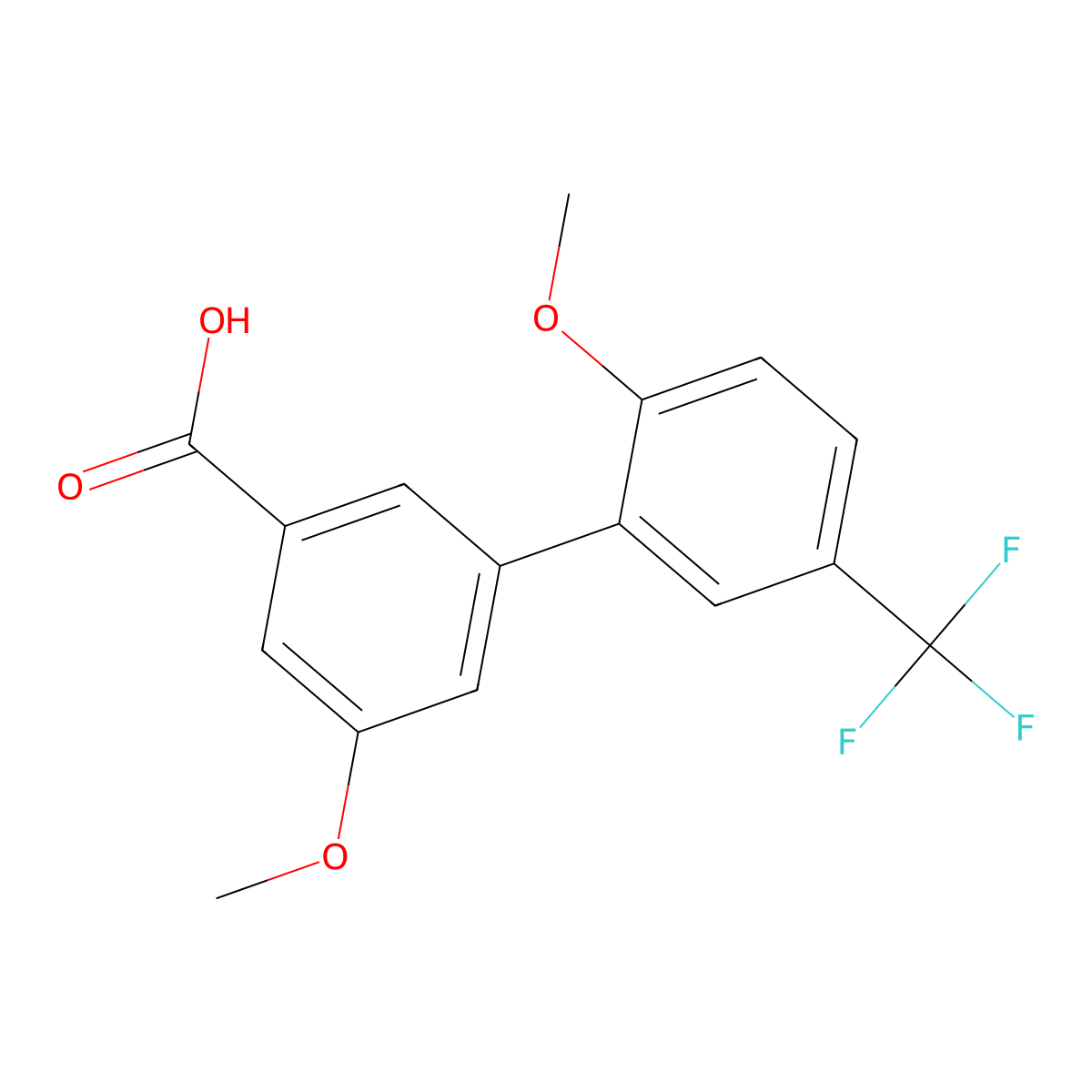 3-(2-Methoxy-5-trifluoromethylphenyl)-5-methoxybenzoic acid molecular structure, CAS 1261916-70-4