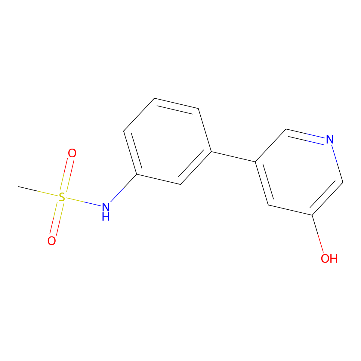 3-Hydroxy-5-(3-methylsulfonylaminophenyl)pyridine molecular structure, CAS 1261916-76-0