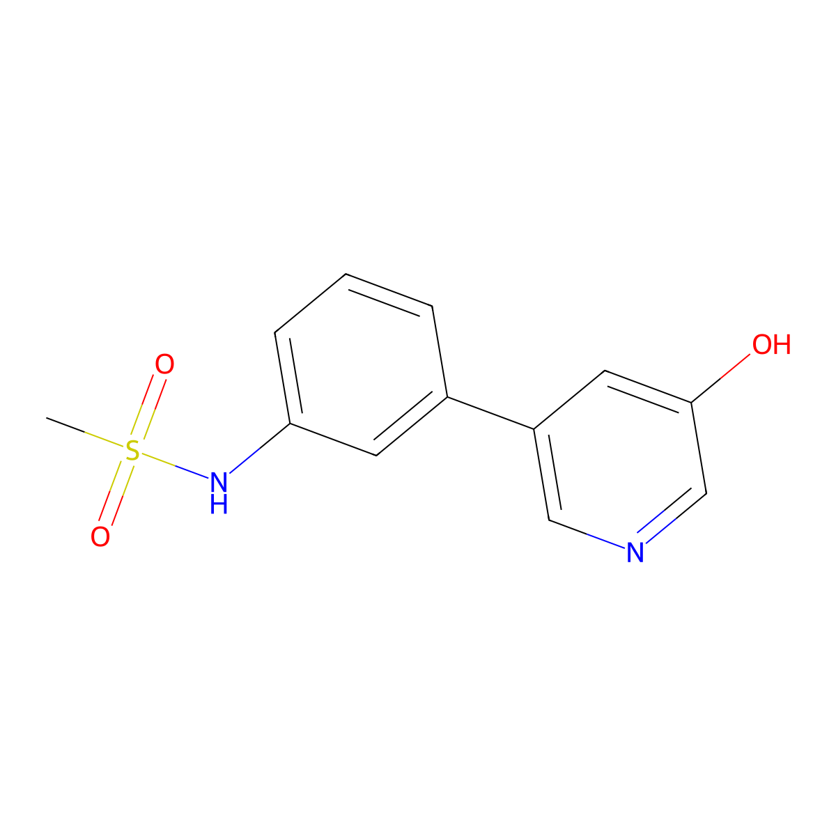 3-Hydroxy-5-(3-methylsulfonylaminophenyl)pyridine molecular structure, CAS 1261916-76-0