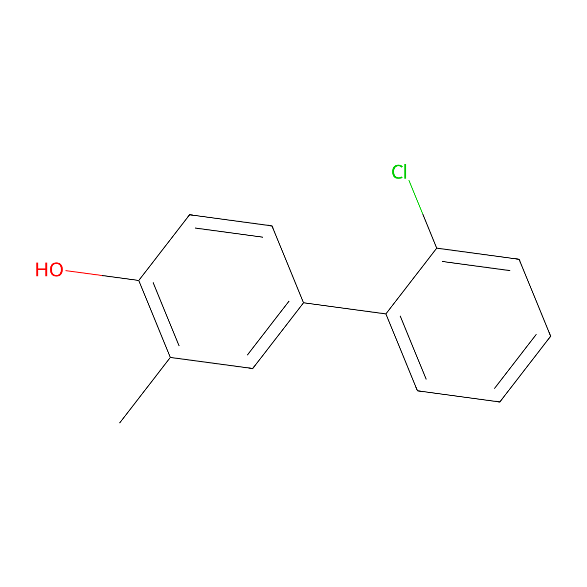 4-(2-Chlorophenyl)-2-methylphenol molecular structure, CAS 1261916-87-3