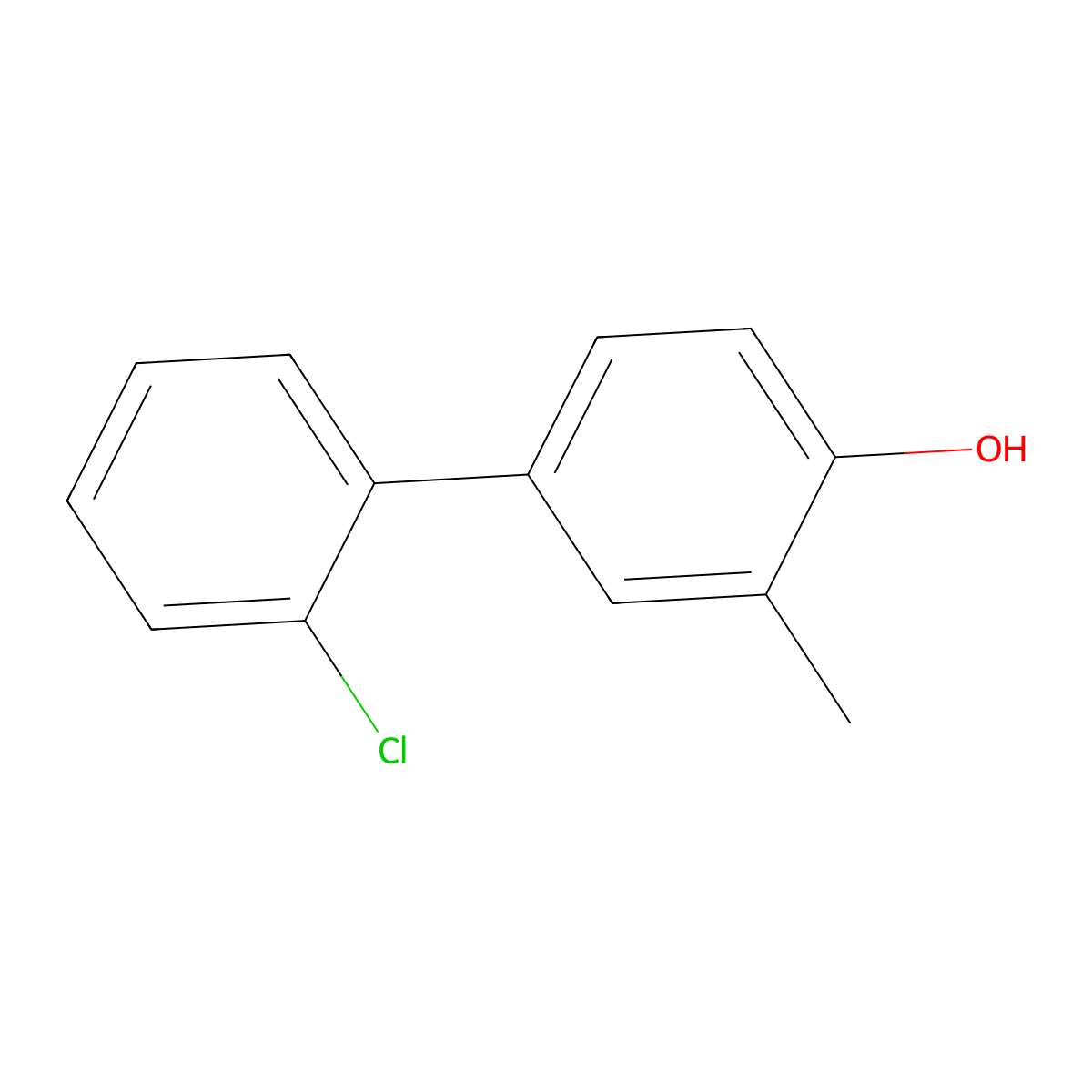 4-(2-Chlorophenyl)-2-methylphenol molecular structure, CAS 1261916-87-3