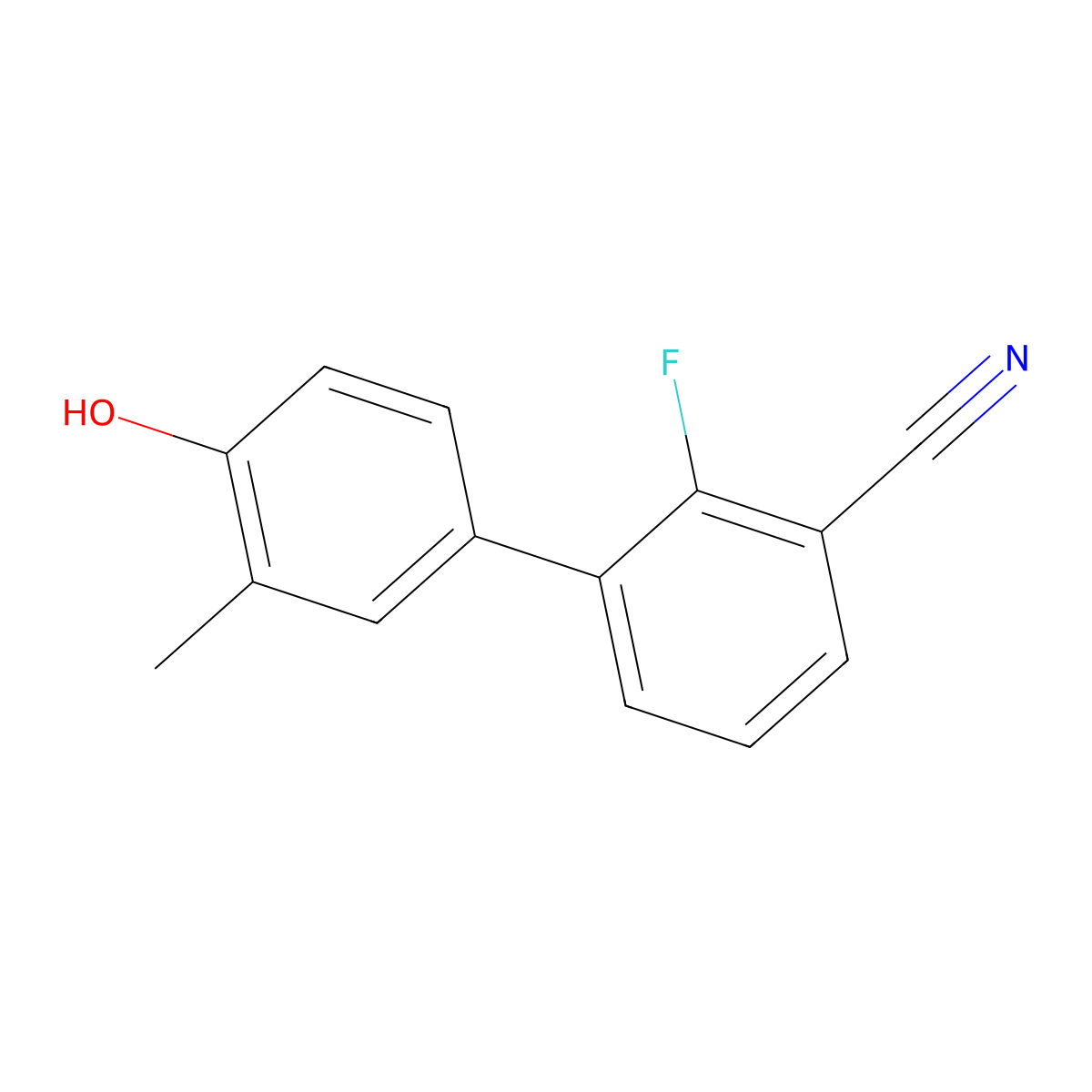 4-(3-Cyano-2-fluorophenyl)-2-methylphenol molecular structure, CAS 1261917-01-4
