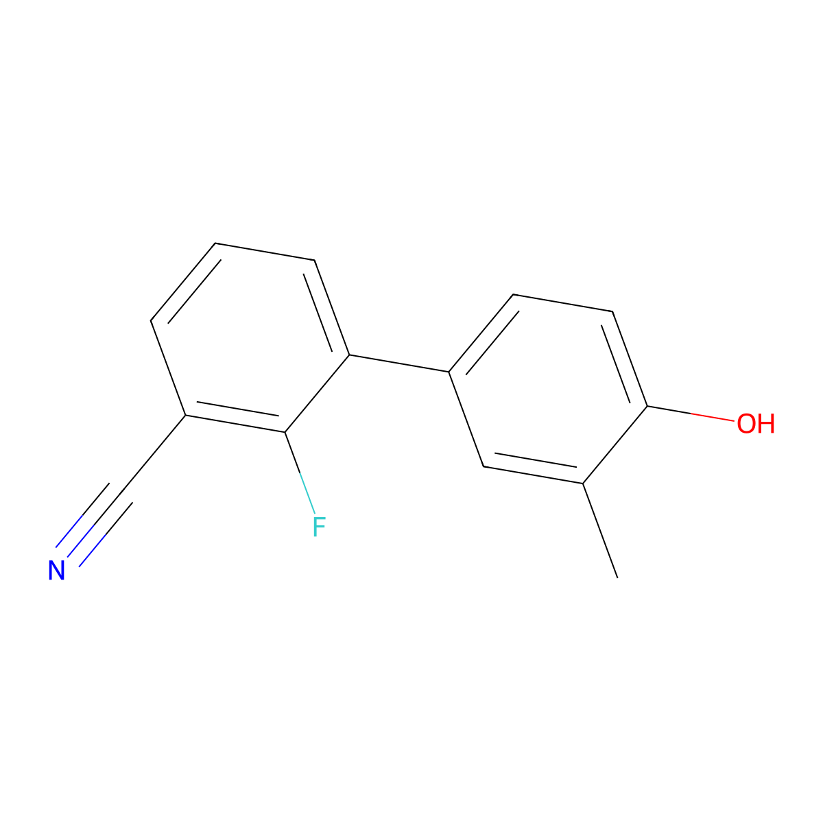 4-(3-Cyano-2-fluorophenyl)-2-methylphenol molecular structure, CAS 1261917-01-4