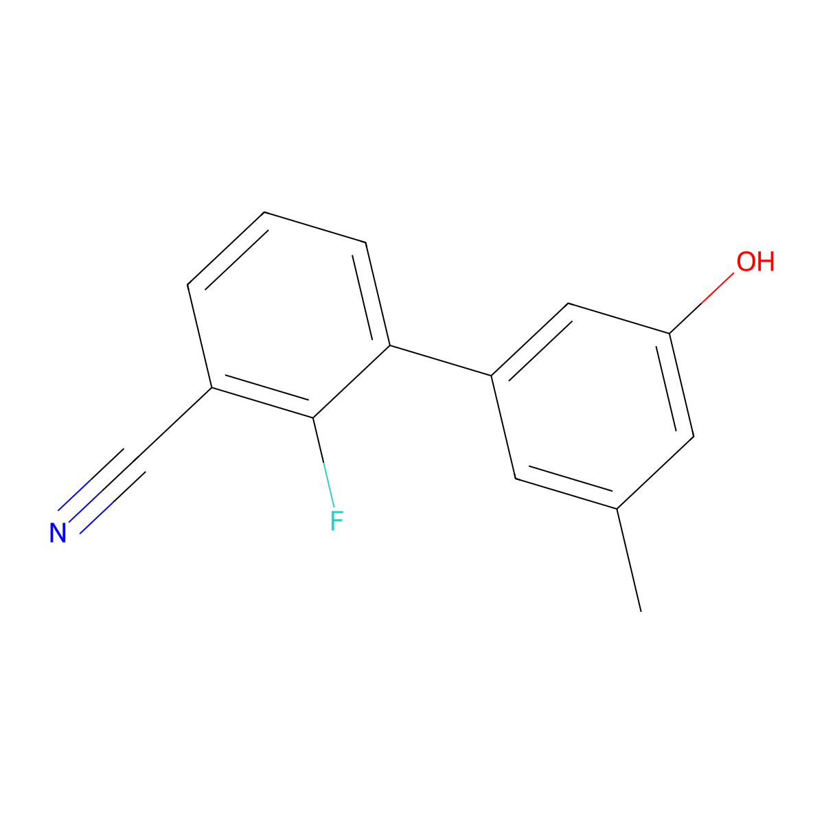 5-(3-Cyano-2-fluorophenyl)-3-methylphenol molecular structure, CAS 1261917-04-7