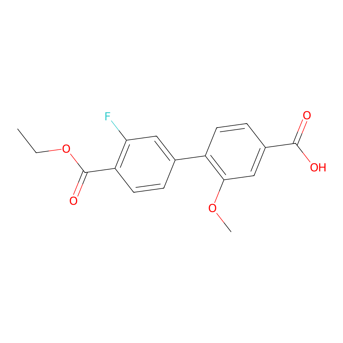 4-[4-(Ethoxycarbonyl)-3-fluorophenyl]-3-methoxybenzoic acid molecular structure, CAS 1261917-11-6