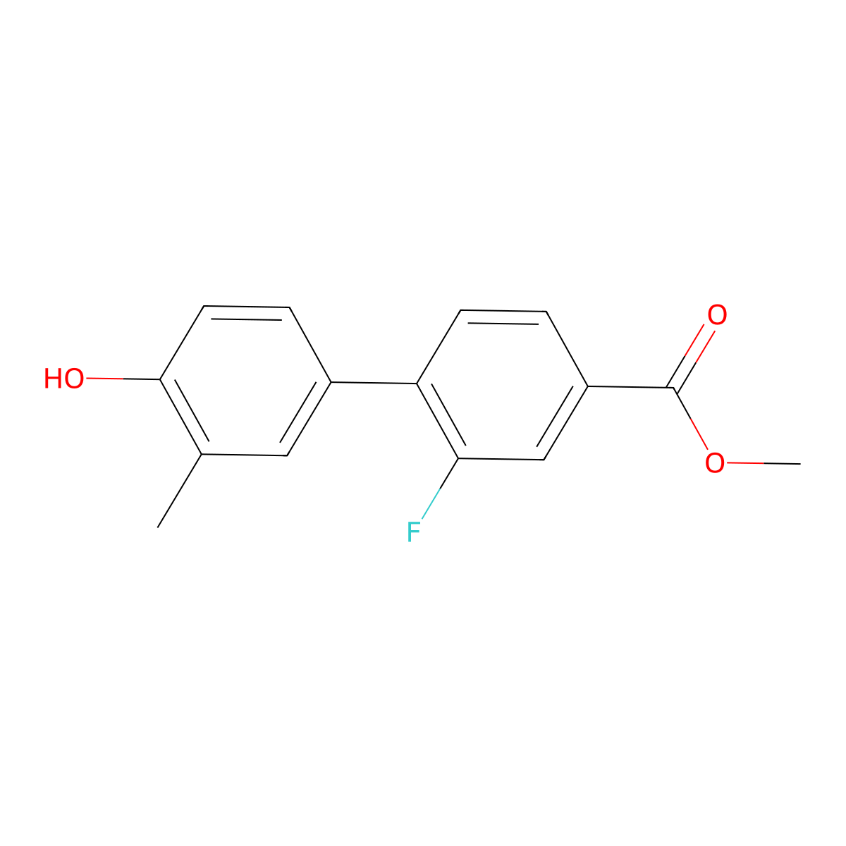 4-(2-Fluoro-4-methoxycarbonylphenyl)-2-methylphenol molecular structure, CAS 1261917-59-2