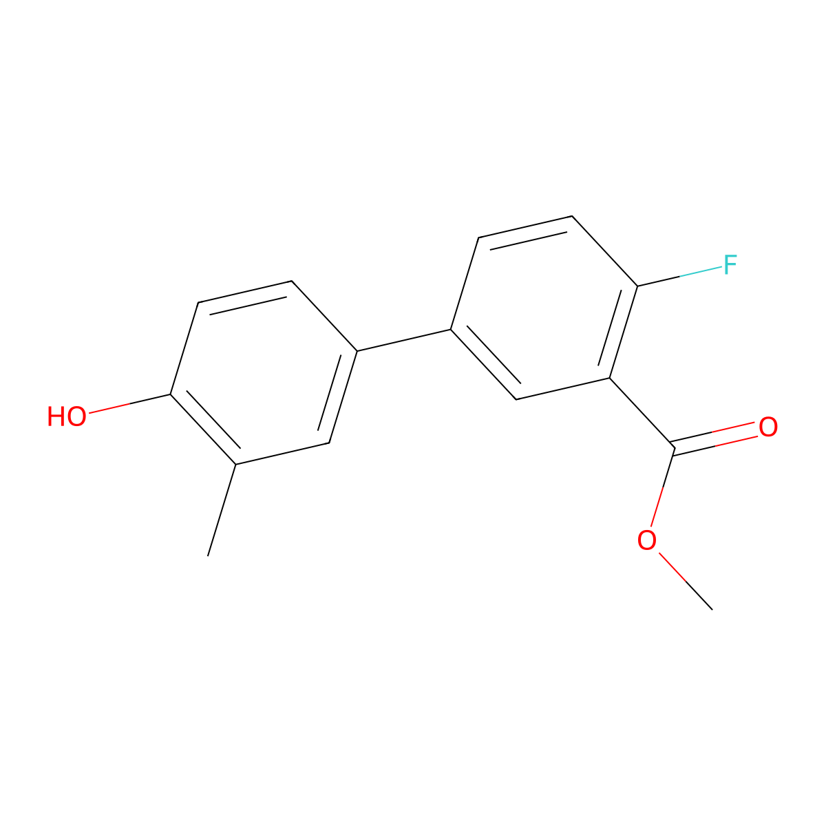 4-(4-Fluoro-3-methoxycarbonylphenyl)-2-methylphenol molecular structure, CAS 1261917-60-5