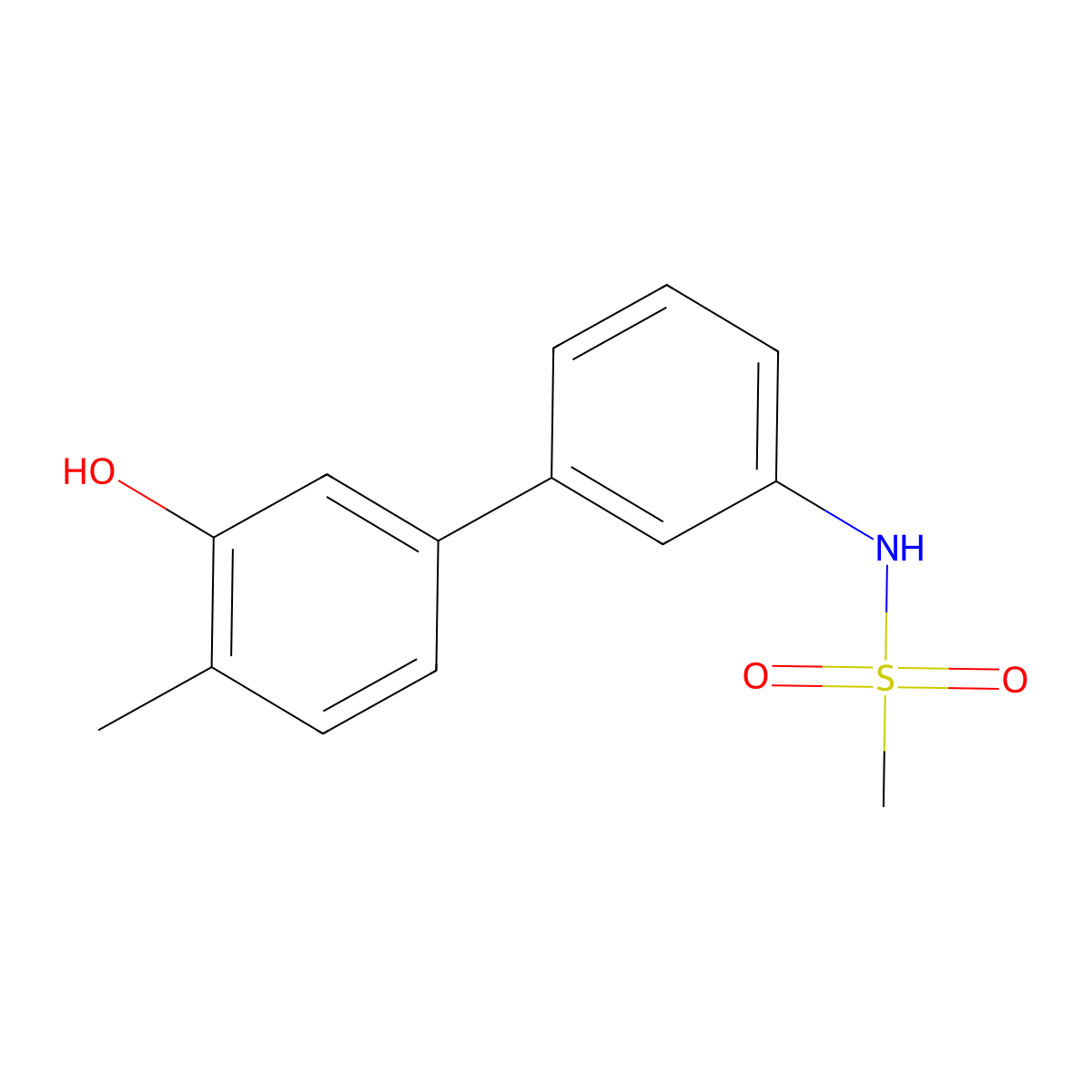 2-Methyl-5-(3-methylsulfonylaminophenyl)phenol molecular structure, CAS 1261917-66-1