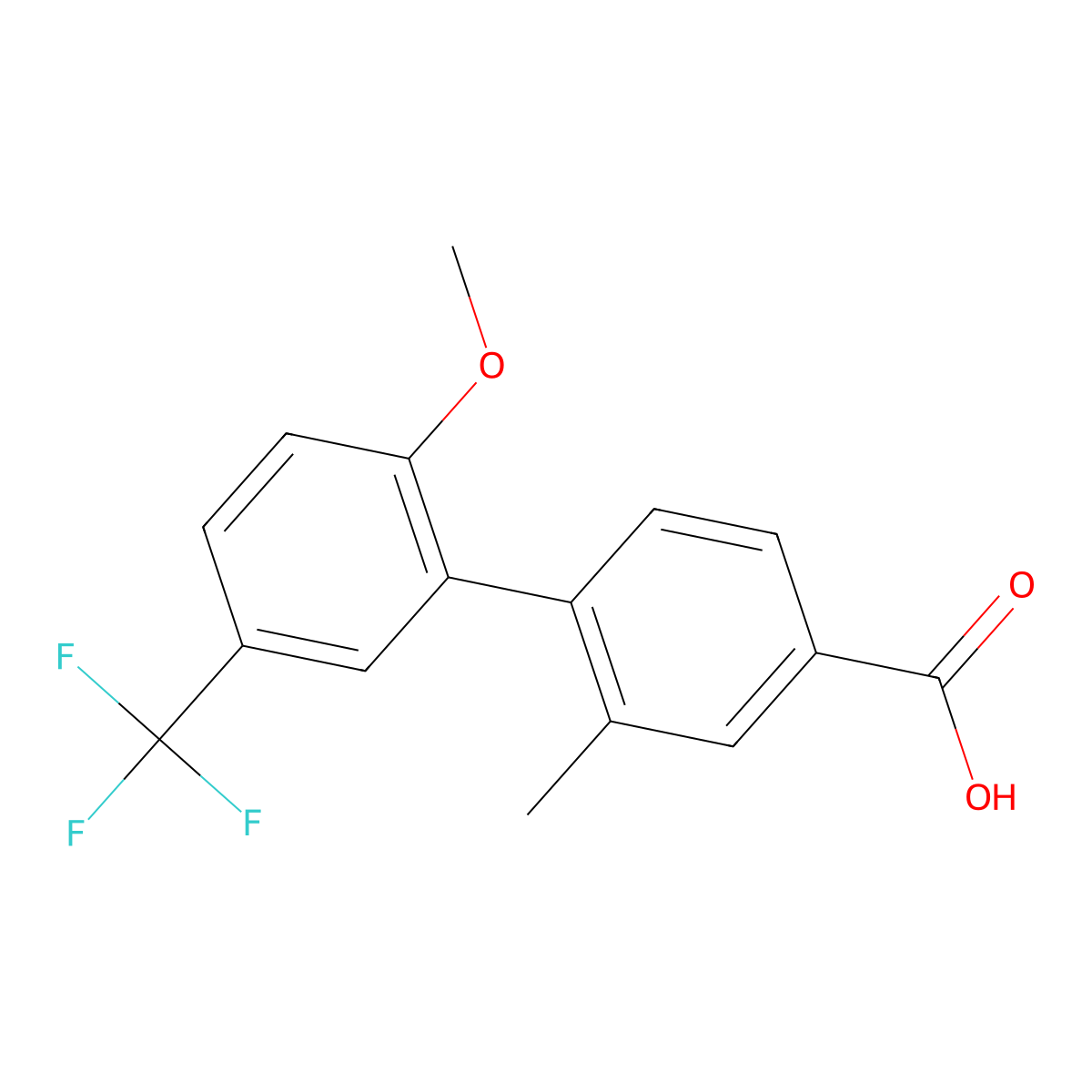 4-(2-Methoxy-5-trifluoromethylphenyl)-3-methylbenzoic acid molecular structure, CAS 1261917-67-2