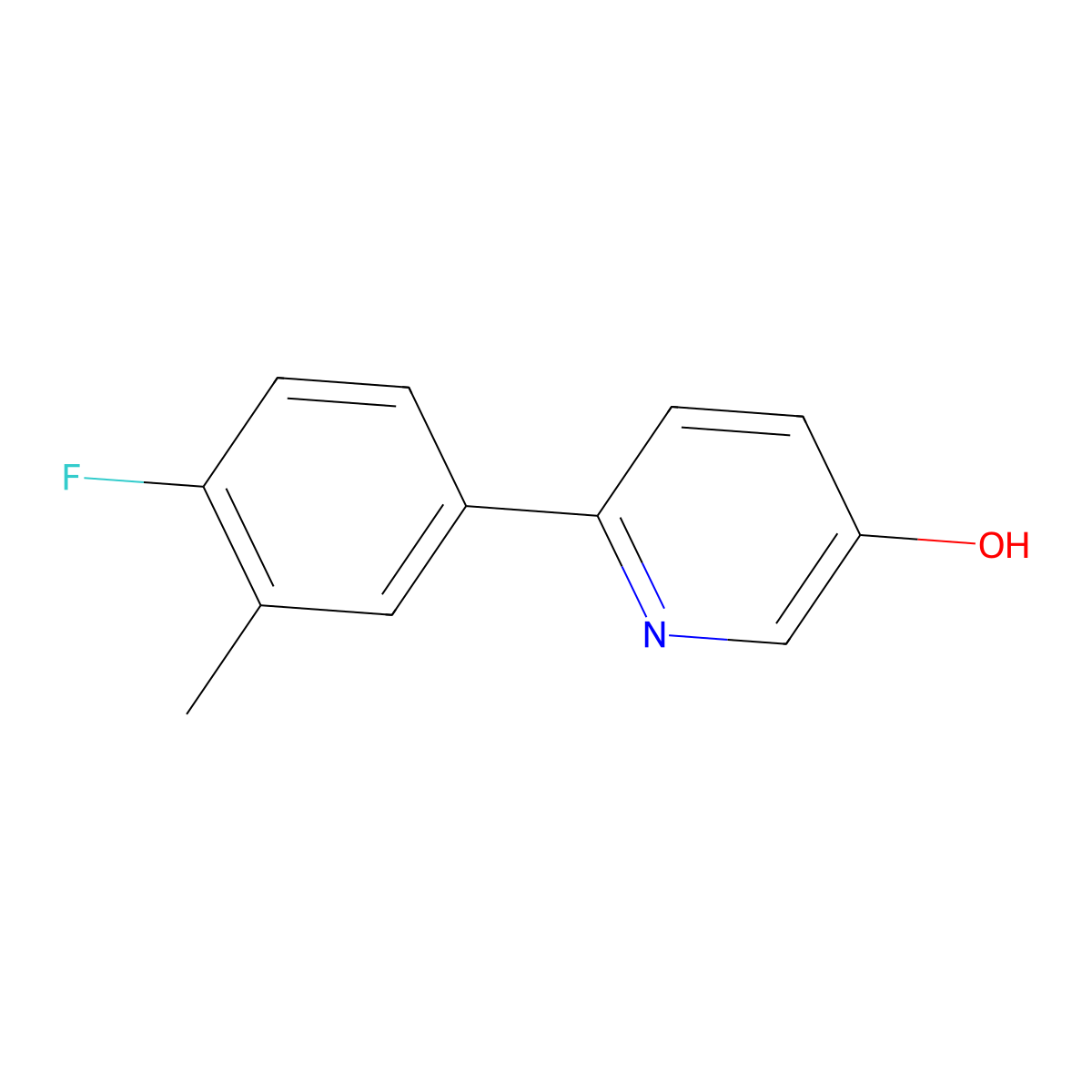 6-(4-Fluoro-3-methylphenyl)pyridin-3-ol molecular structure, CAS 1261917-68-3