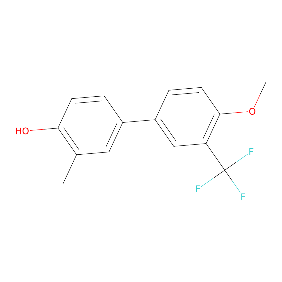 4-(4-Methoxy-3-trifluoromethylphenyl)-2-methylphenol molecular structure, CAS 1261917-69-4