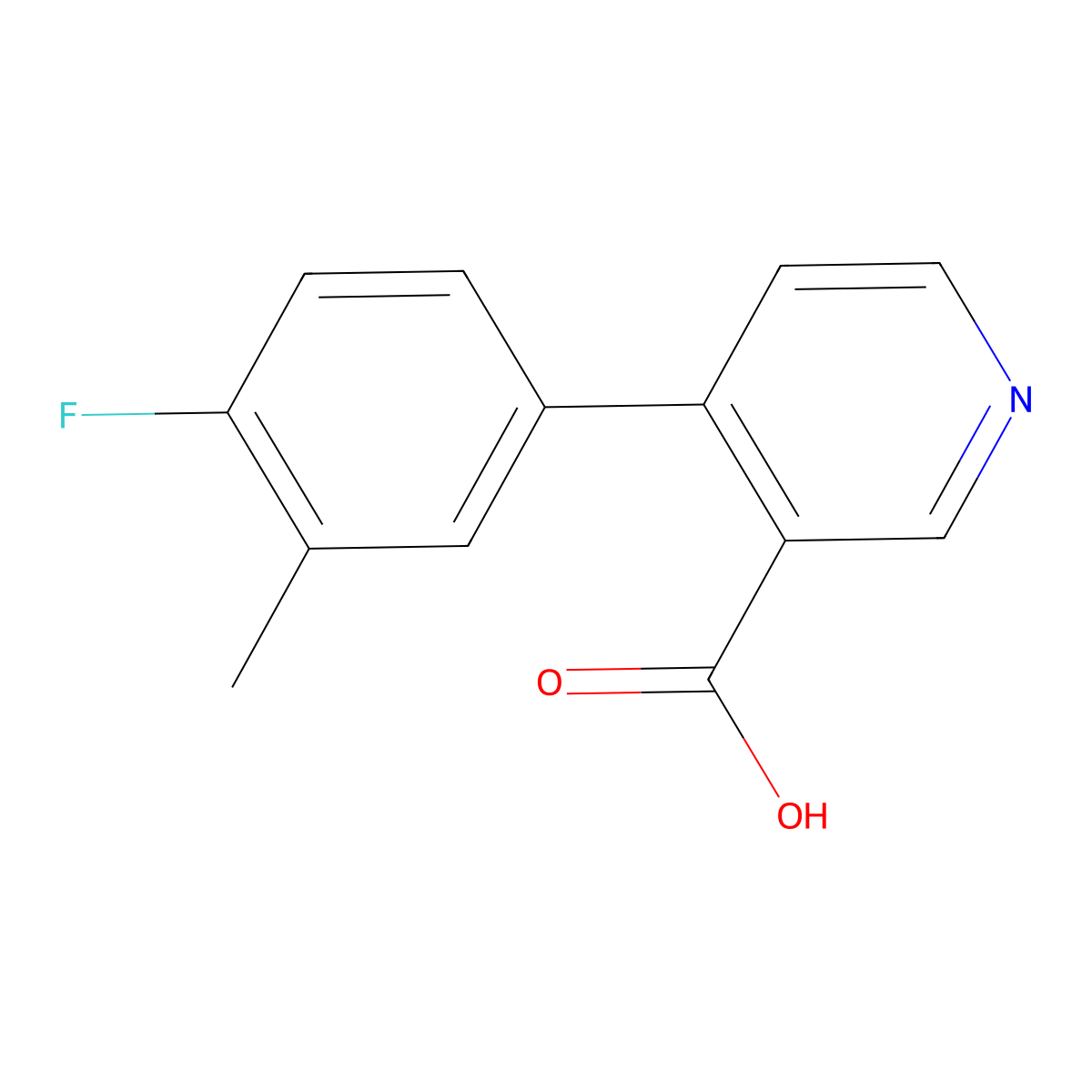 4-(4-Fluoro-3-methylphenyl)nicotinic acid molecular structure, CAS 1261917-74-1
